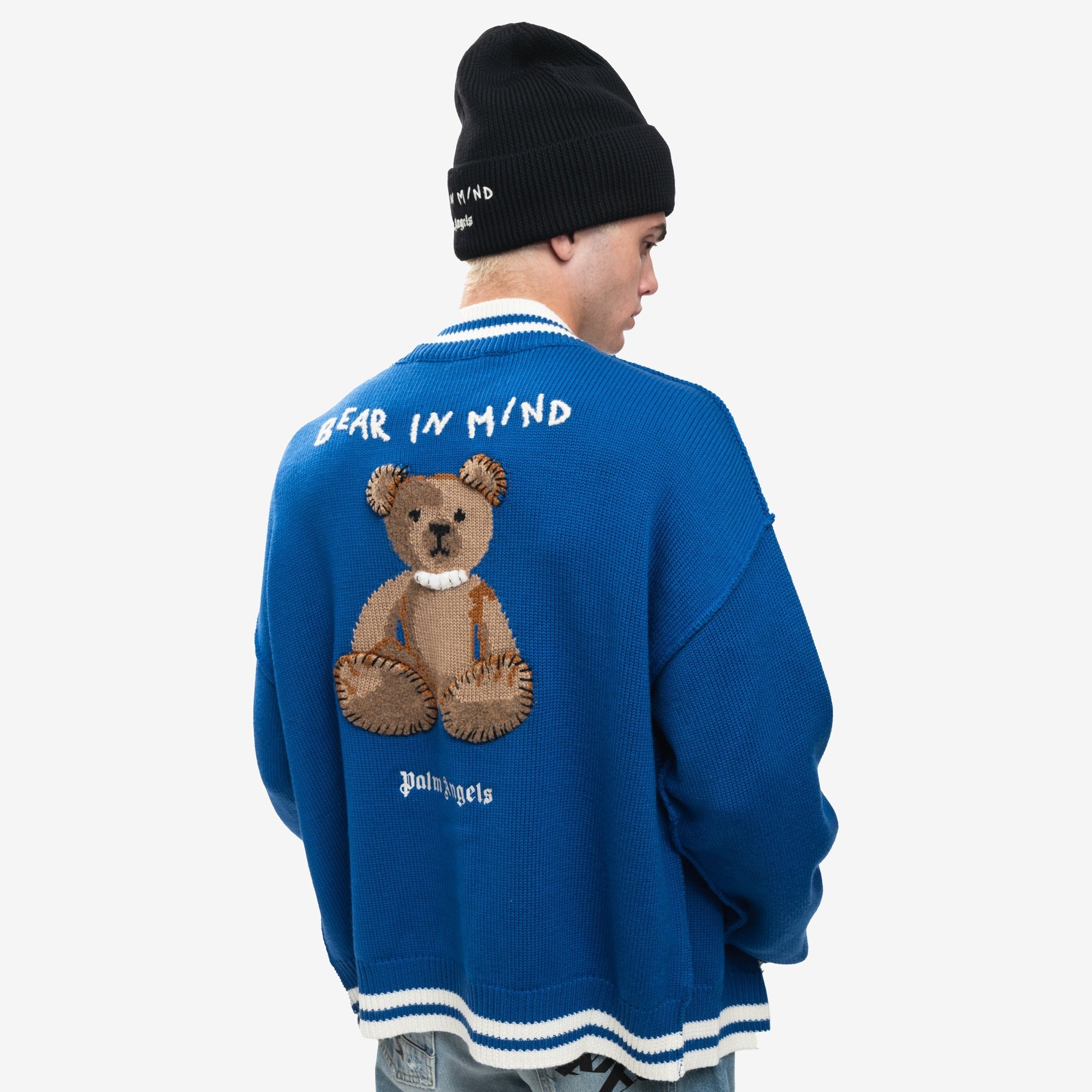 Palm Angels Bear in Mind Cardigan Blue - 5