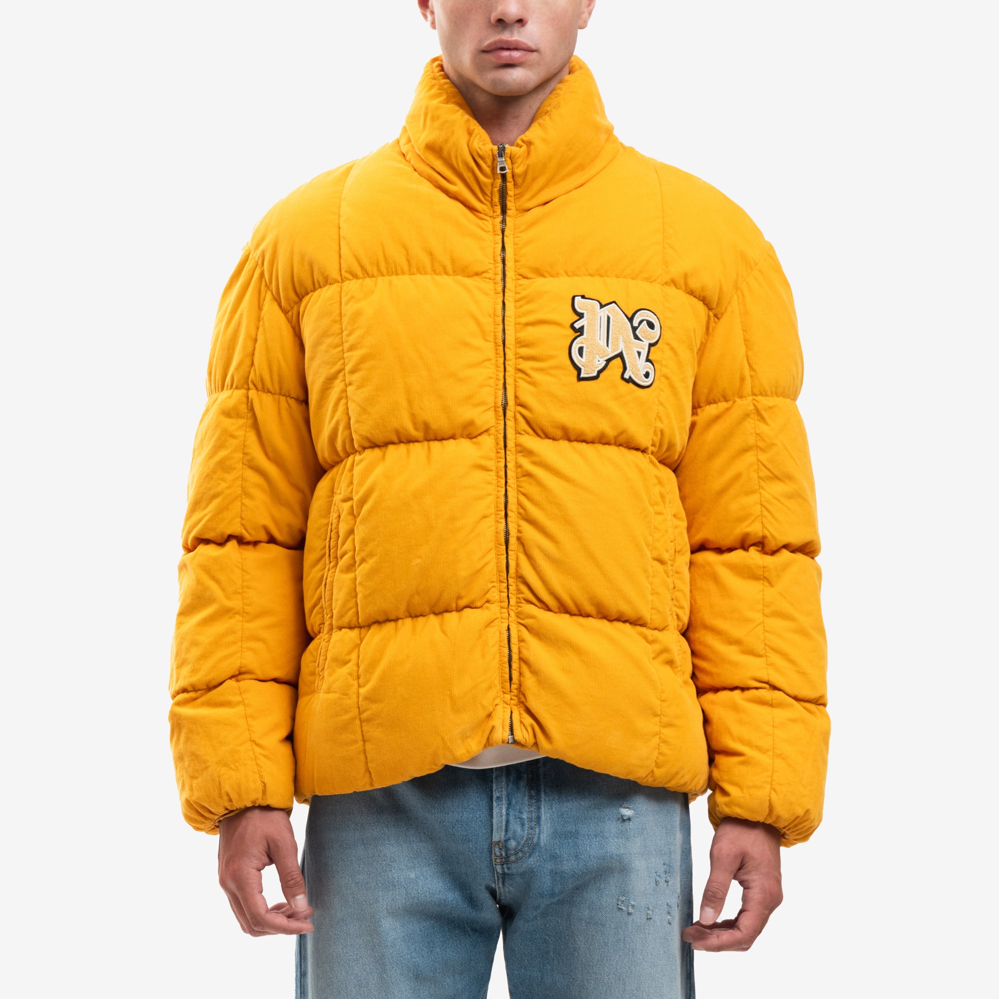 モンクレール ×パームエンジェルス Palm Angels  RAMSAU GIUBBOTTO コーデュロイロゴパッチダウンジャケット メンズ 4 パーム・エンジェルス メンズ PA モノグラム コーデュロイ ダウン