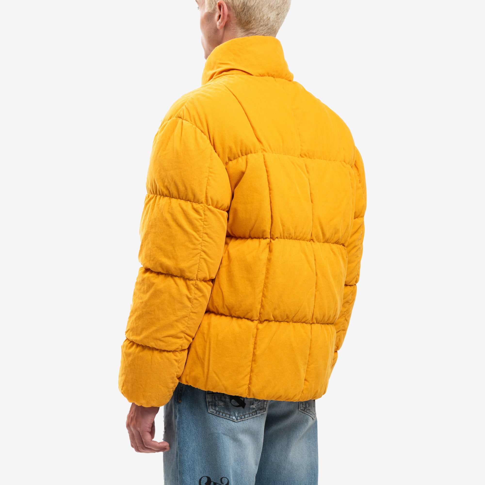 Palm Angels PA Monogram Corduroy Down Jacket Light Orange - 4
