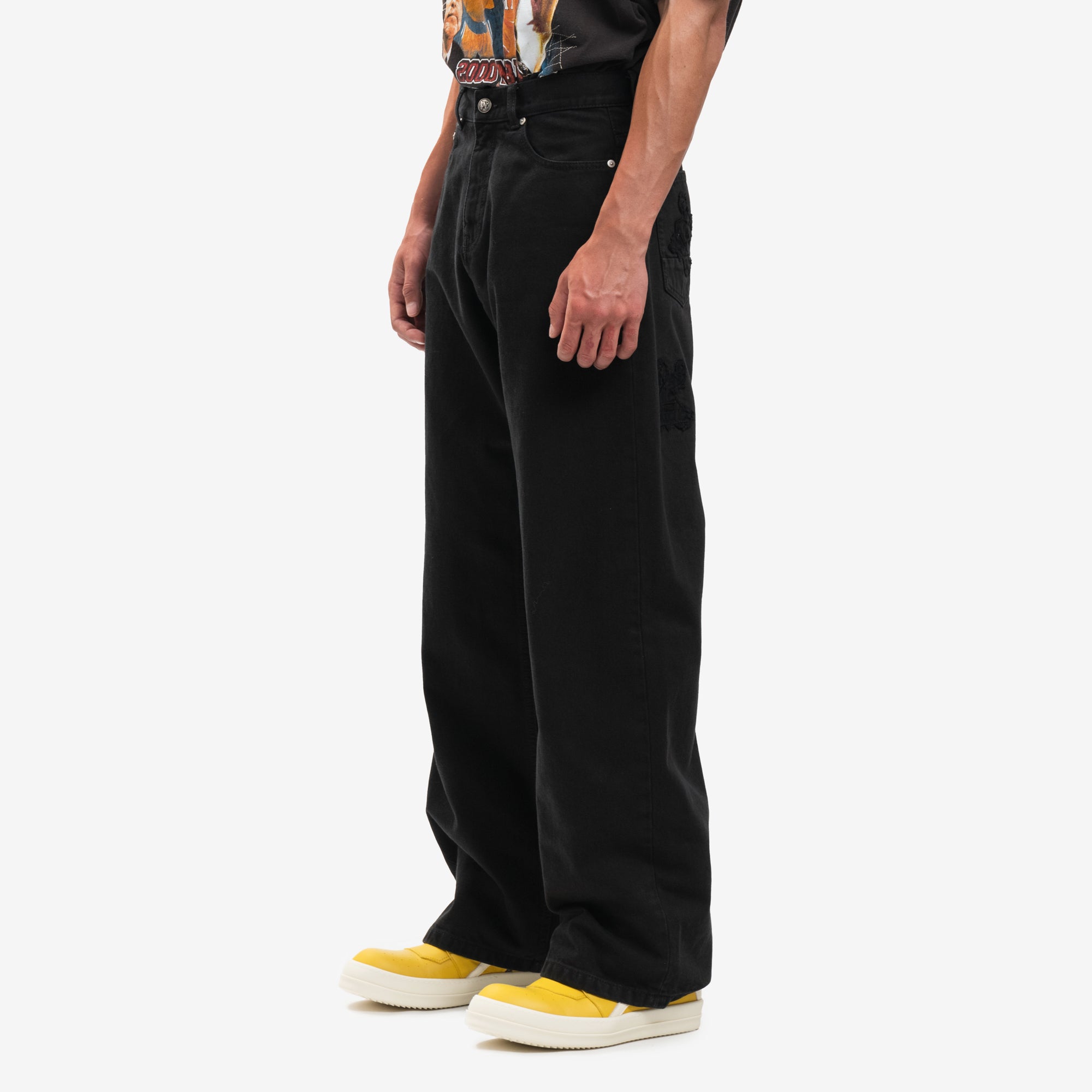 Palm Angels Monogram Loose Jeans Black - 3