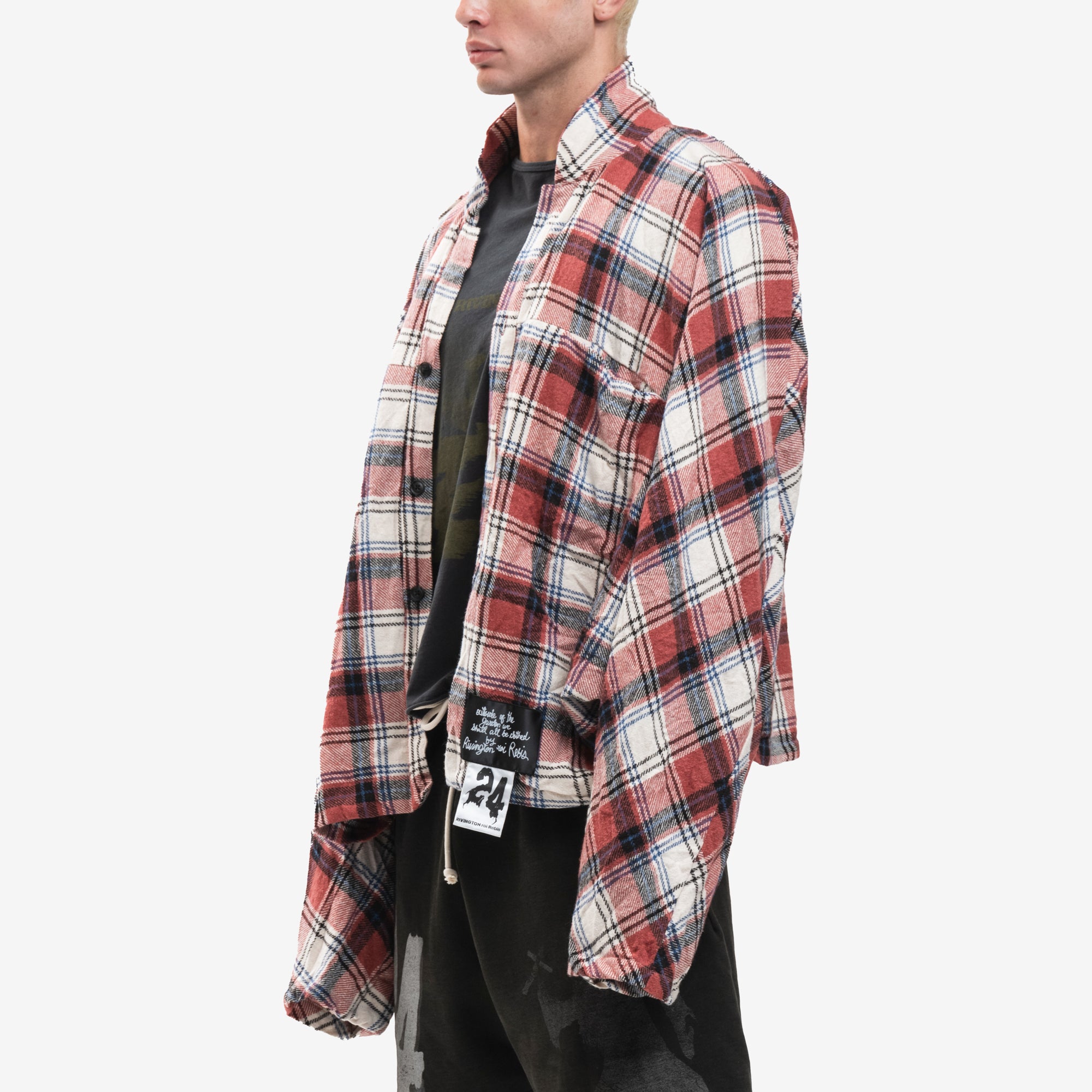 RRR123 Nazarene Plaid Shirt Red - 3