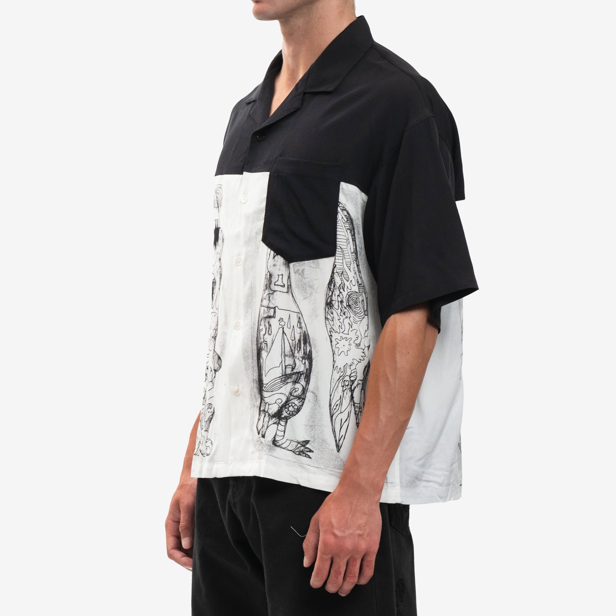 Dom Rebel Strip Camp Collar Shirt Beige - 3