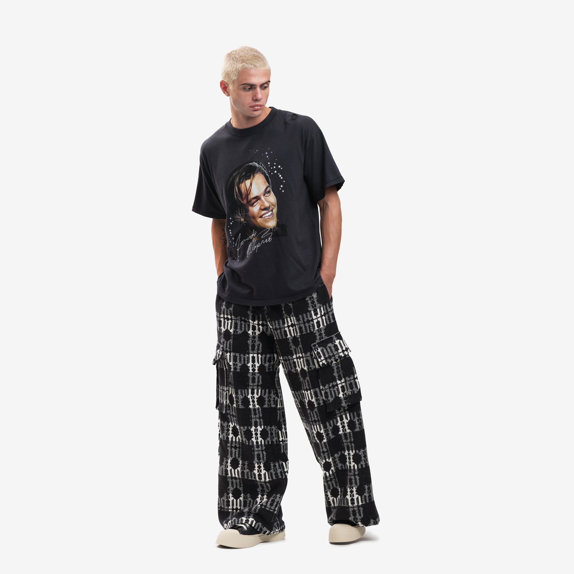 Palm Angels Check Monogram Pants Black - 2