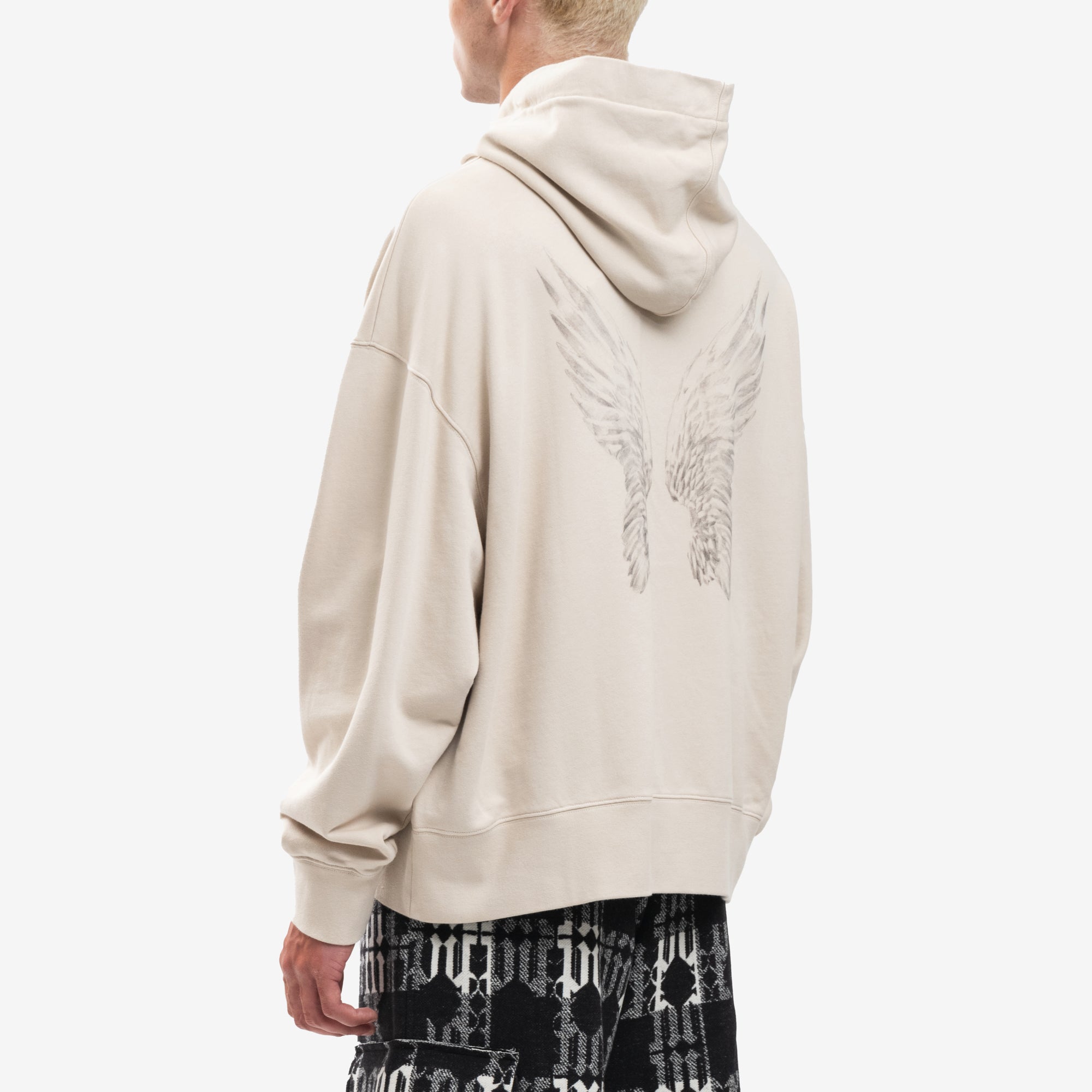 Palm Angels Portrait Pencil Hoody Light Beige - 4