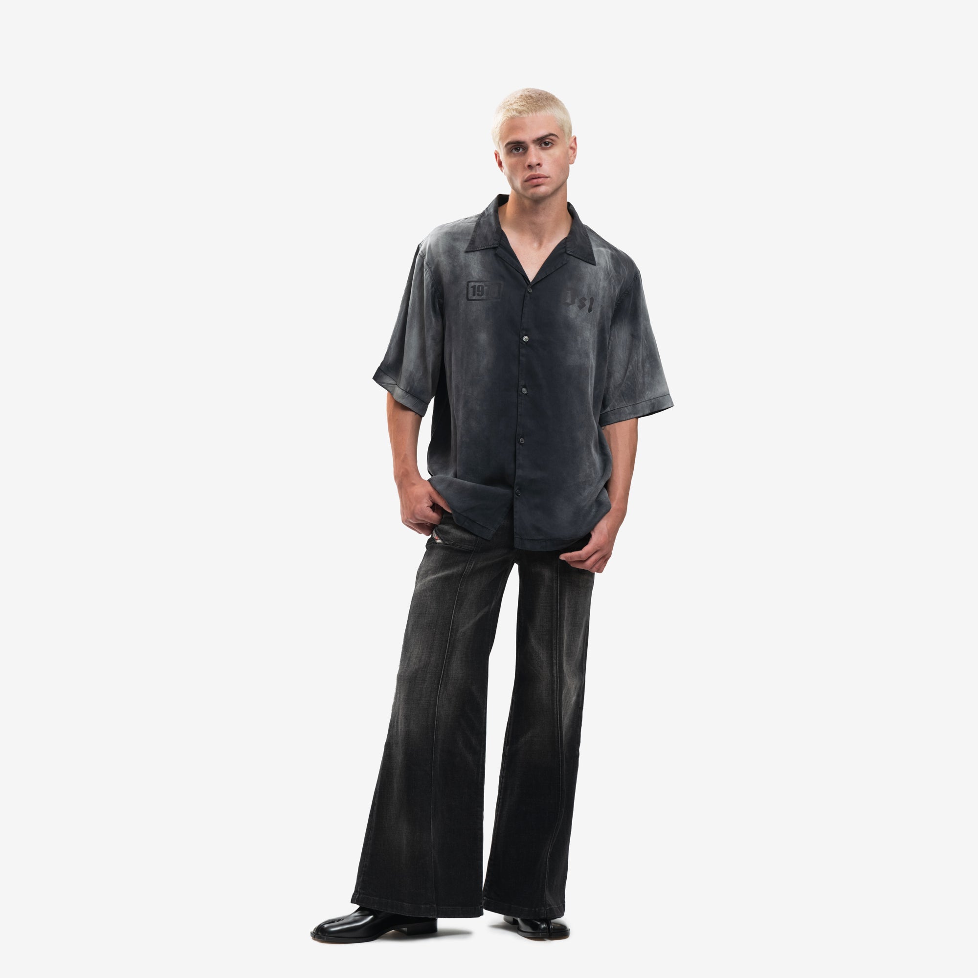 DIESEL Womens AKII Flare Jeans Black - 3