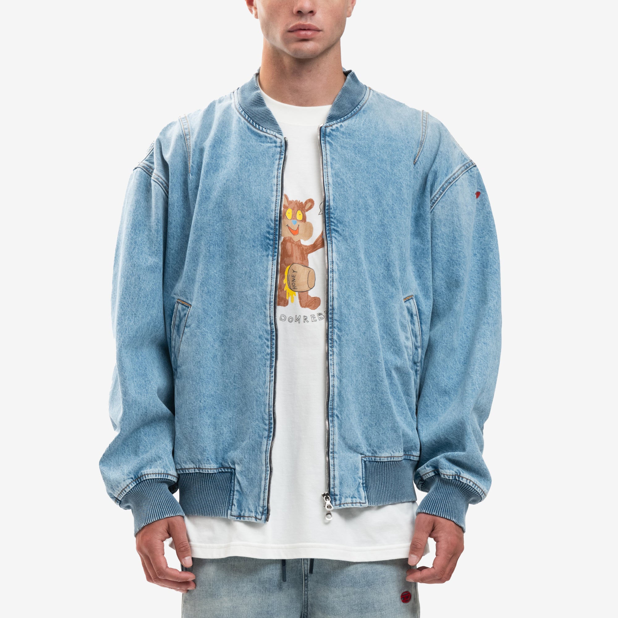 DIESEL Denim Bomber Jacket Blue - 1
