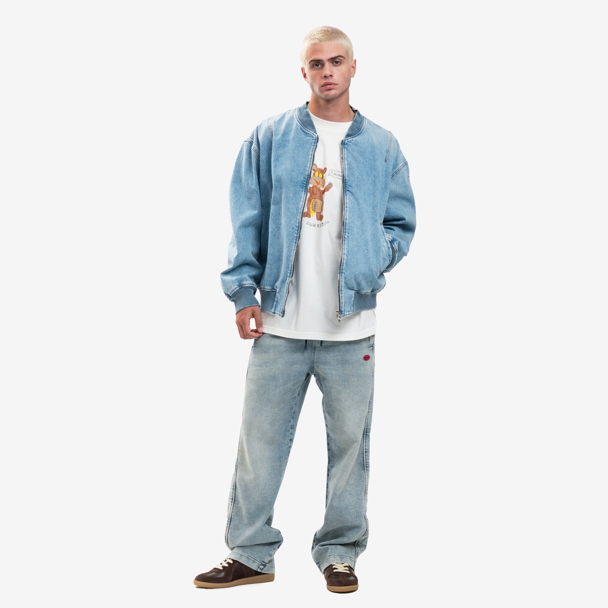 DIESEL Denim Bomber Jacket Blue - 2