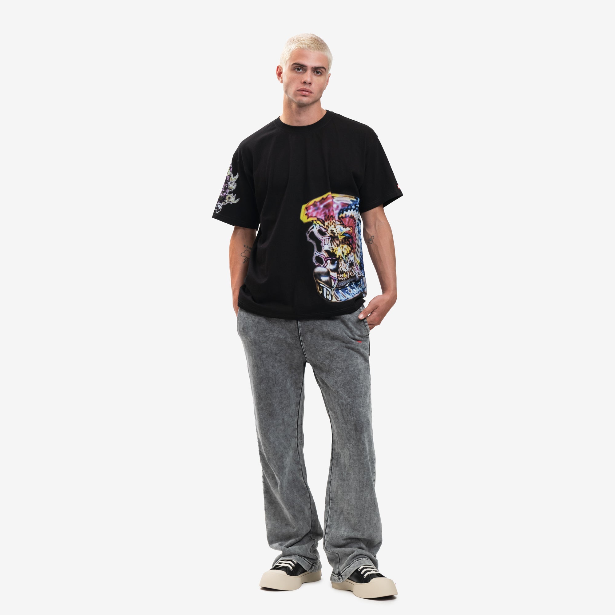 DIESEL Spray Tattoo T-Shirt Black - 4