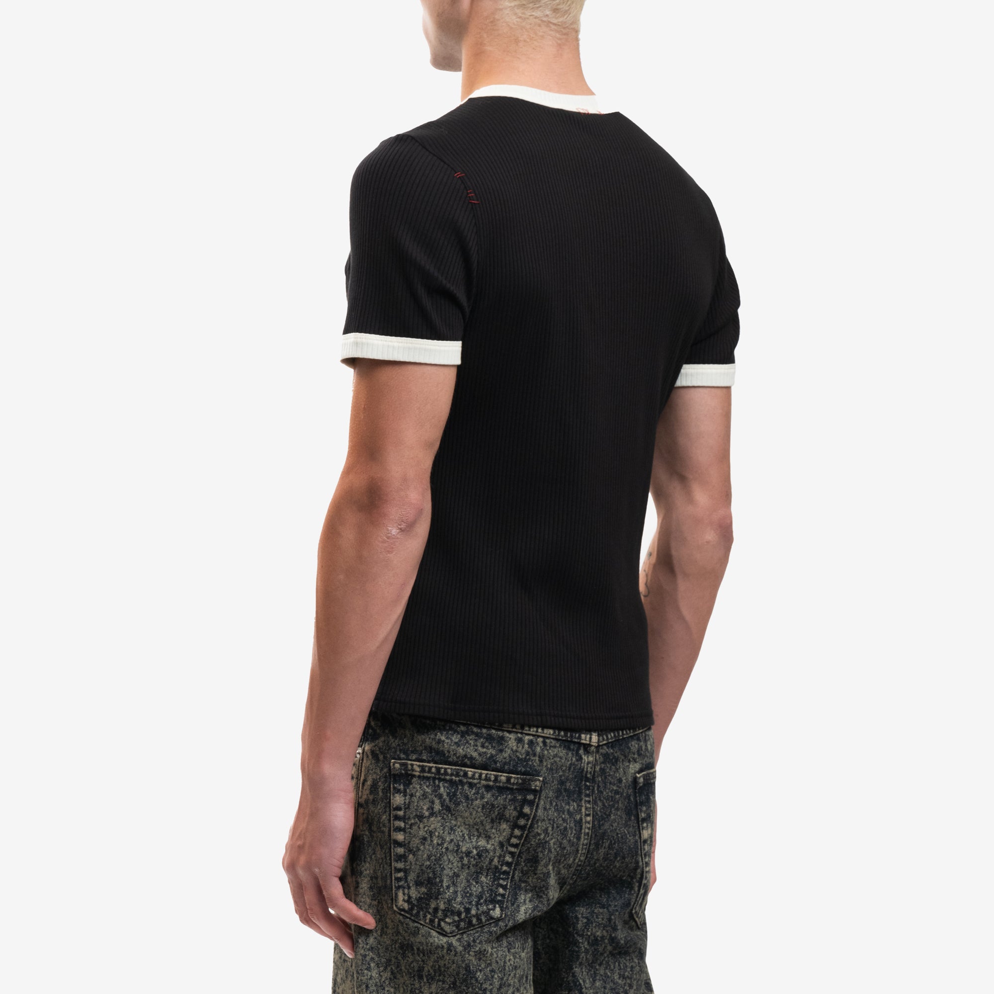 MARNI Ribbed Ringer T-Shirt Black - 4