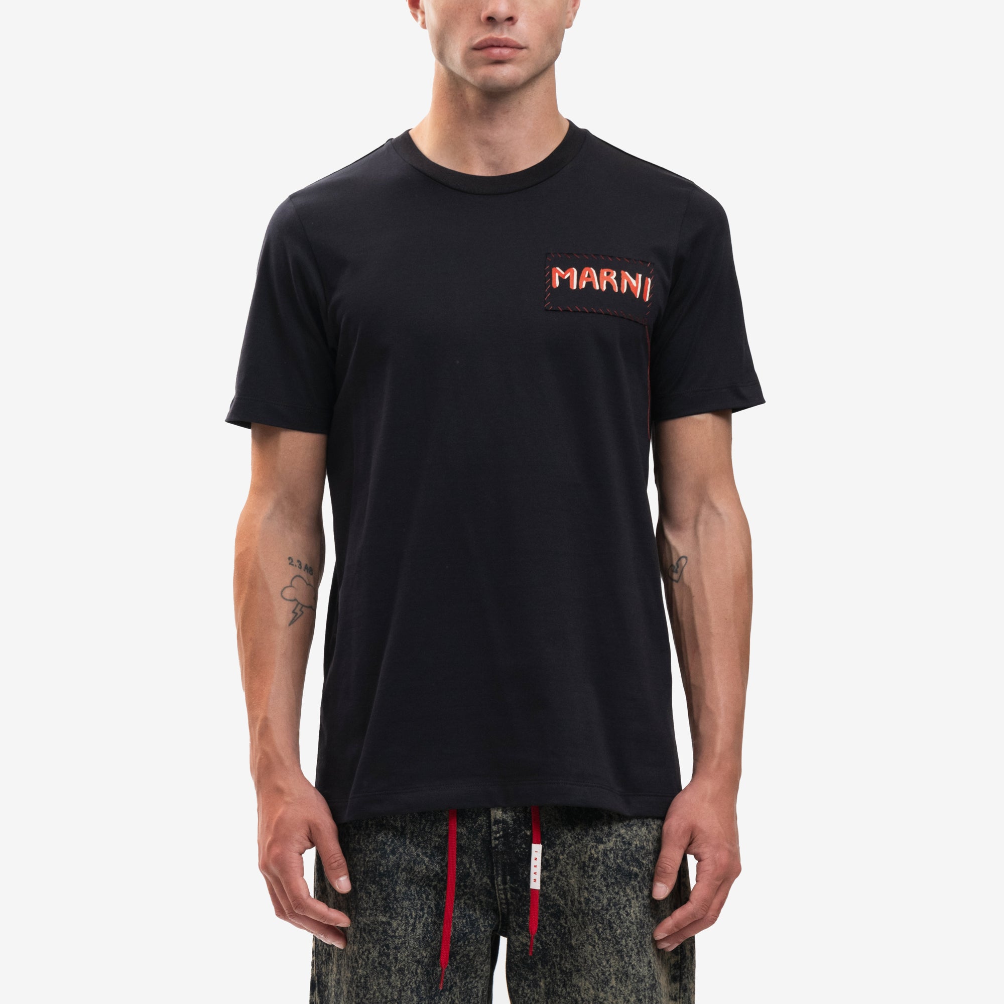 MARNI Mending Patch Logo T-Shirt Black - 1