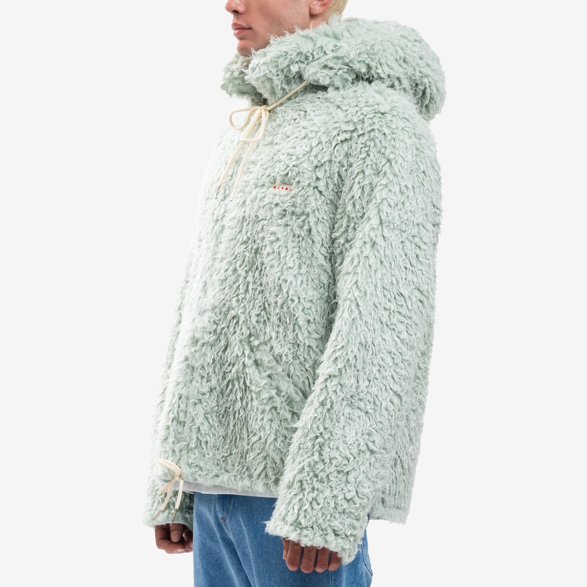 MARNI Zip Hoodie for Men Shaggy Faux Fur Zip Hoody