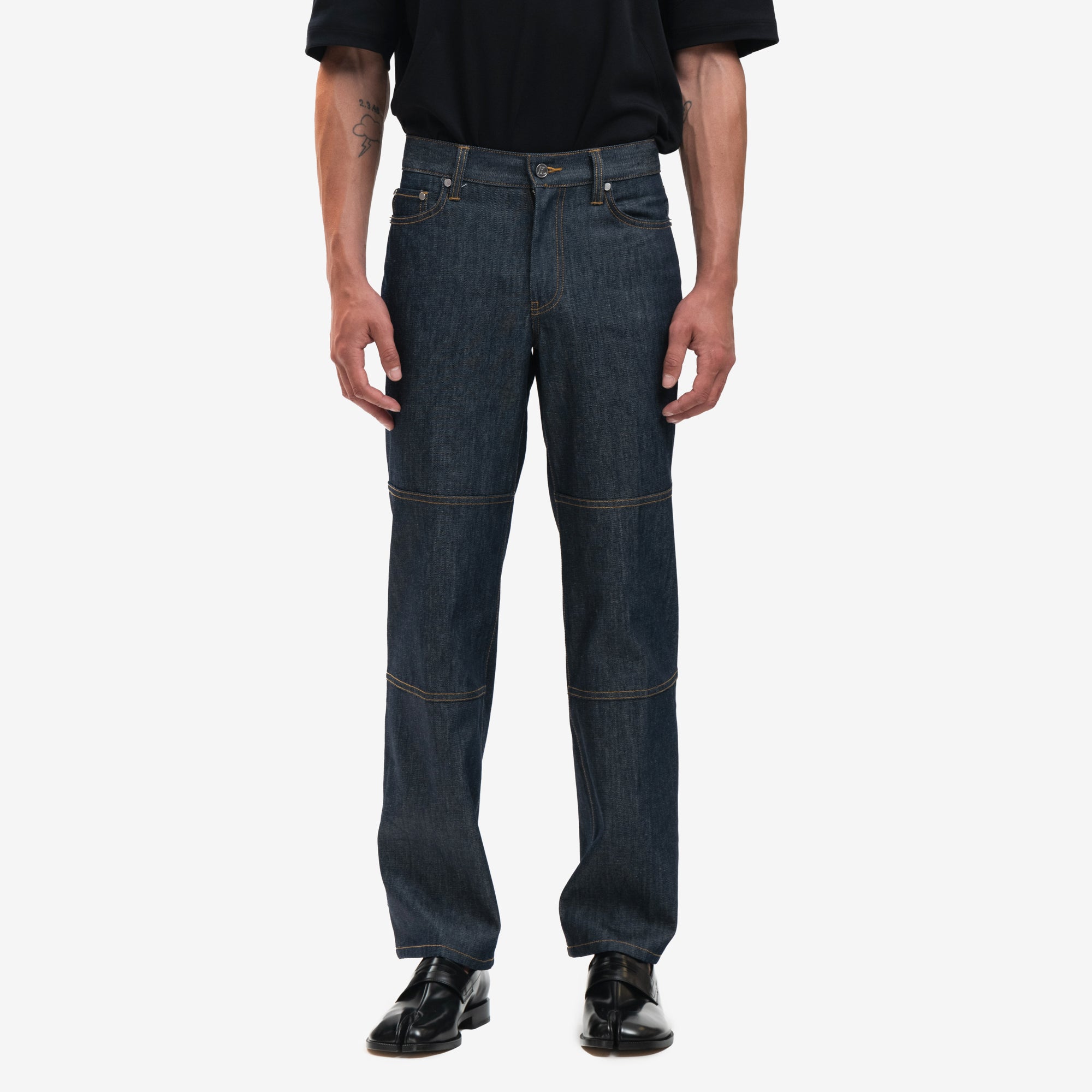 Helmut Lang Jeans Brooklyn Zip Carpetner Denim Pants in Raw Indigo