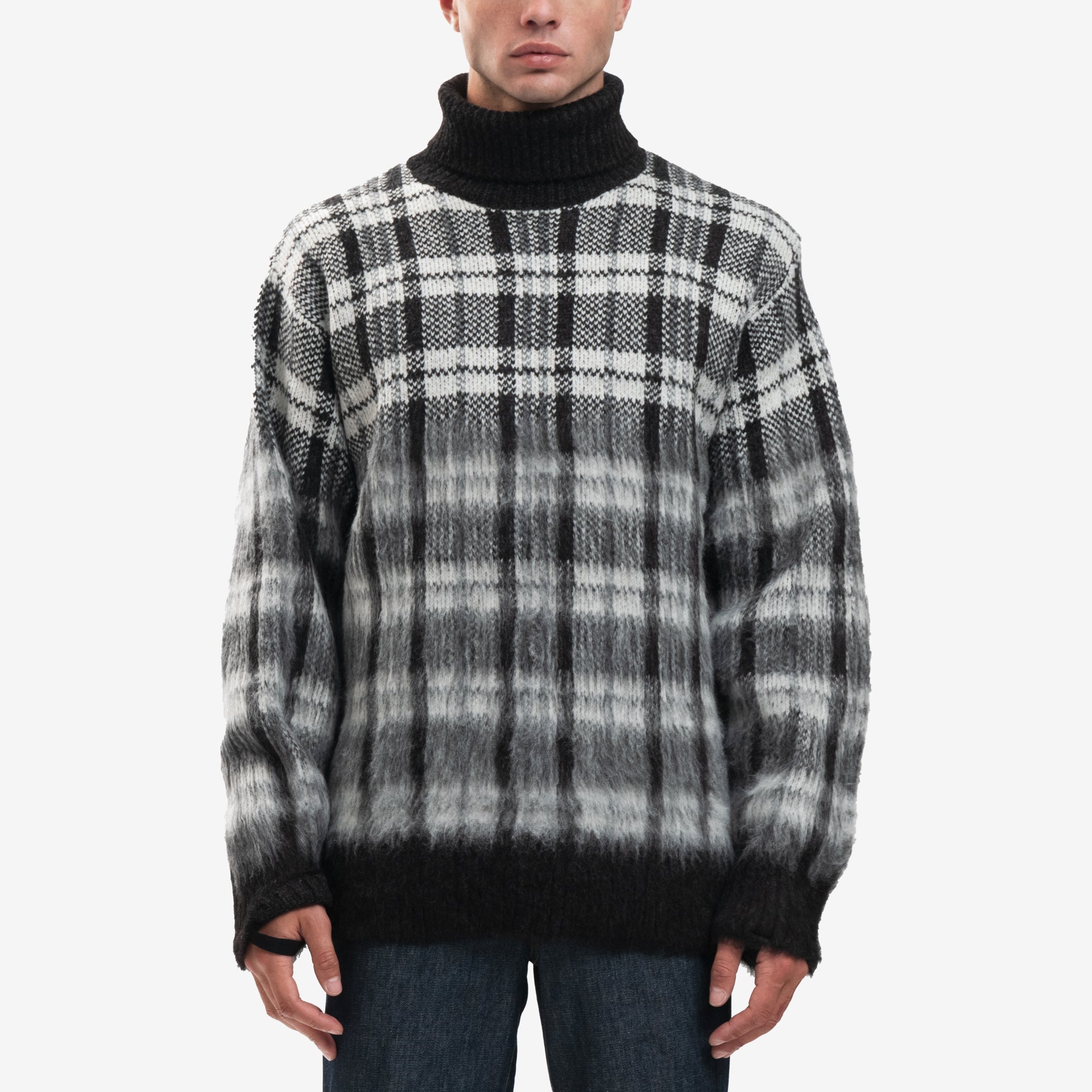 Helmut Lang Black Check Mohair Sweater Black - 1