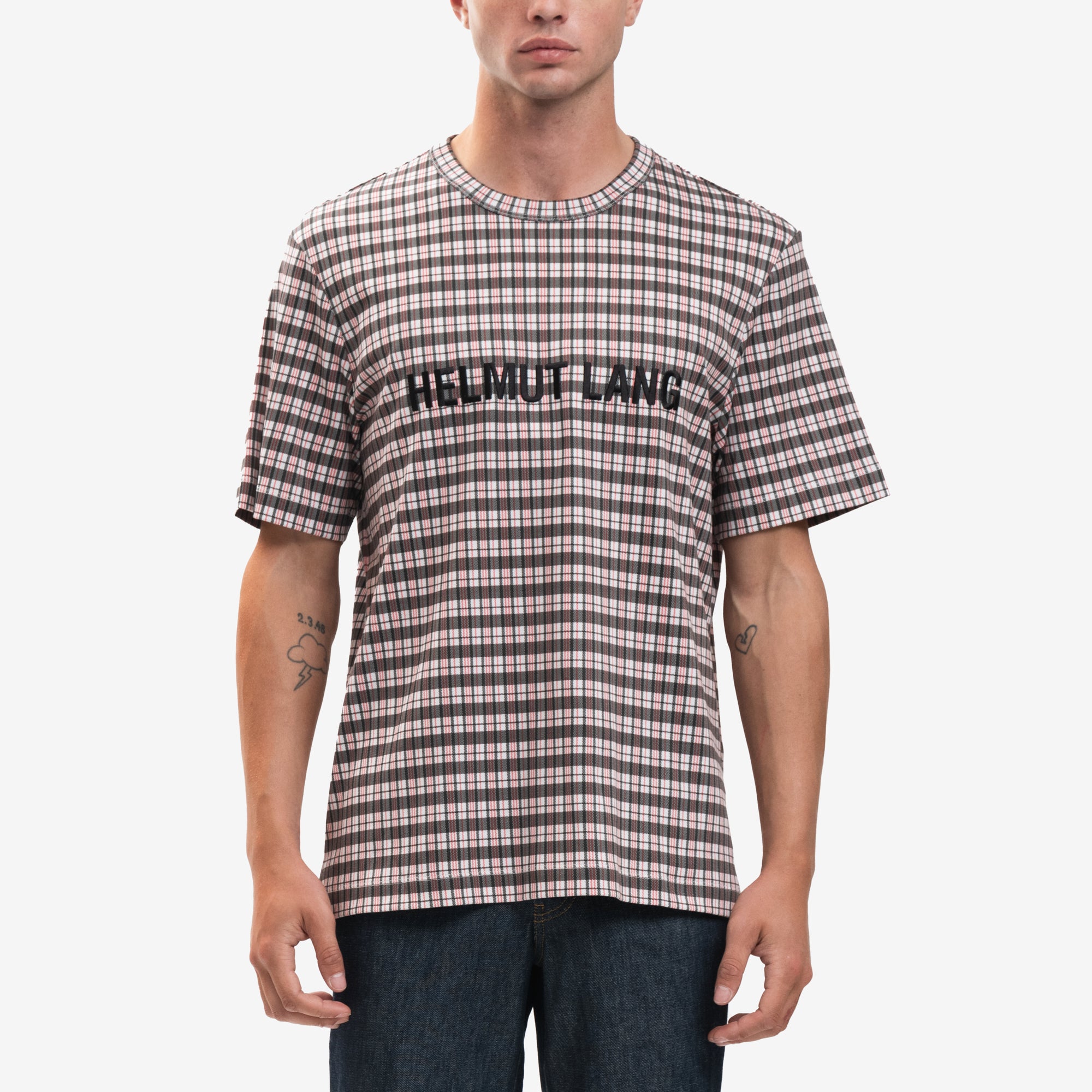 Helmut Lang Mini Digital Check T-Shirt Red - 1