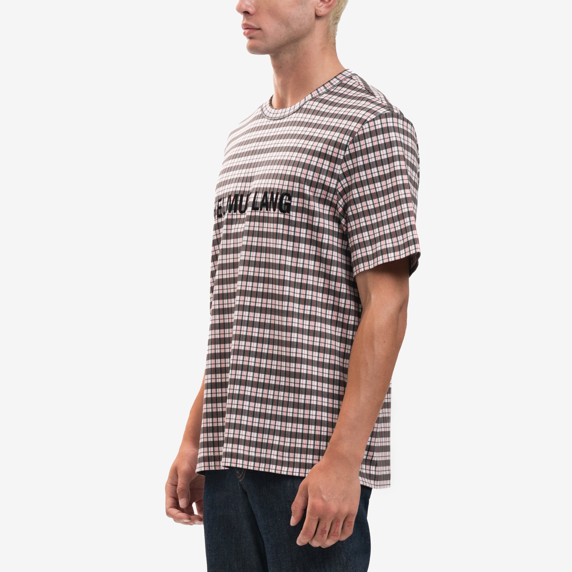 Helmut Lang Mini Digital Check T-Shirt Red - 3