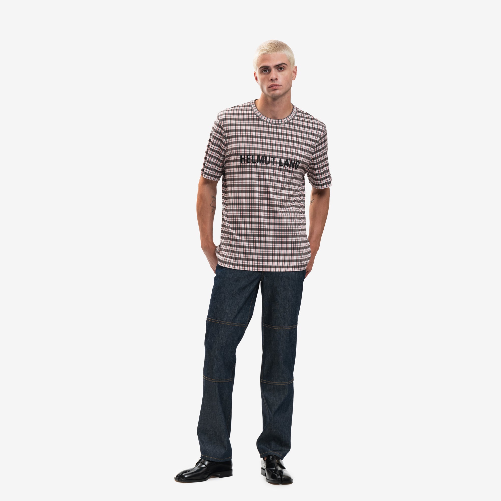 Helmut Lang Mini Digital Check T-Shirt Red - 2