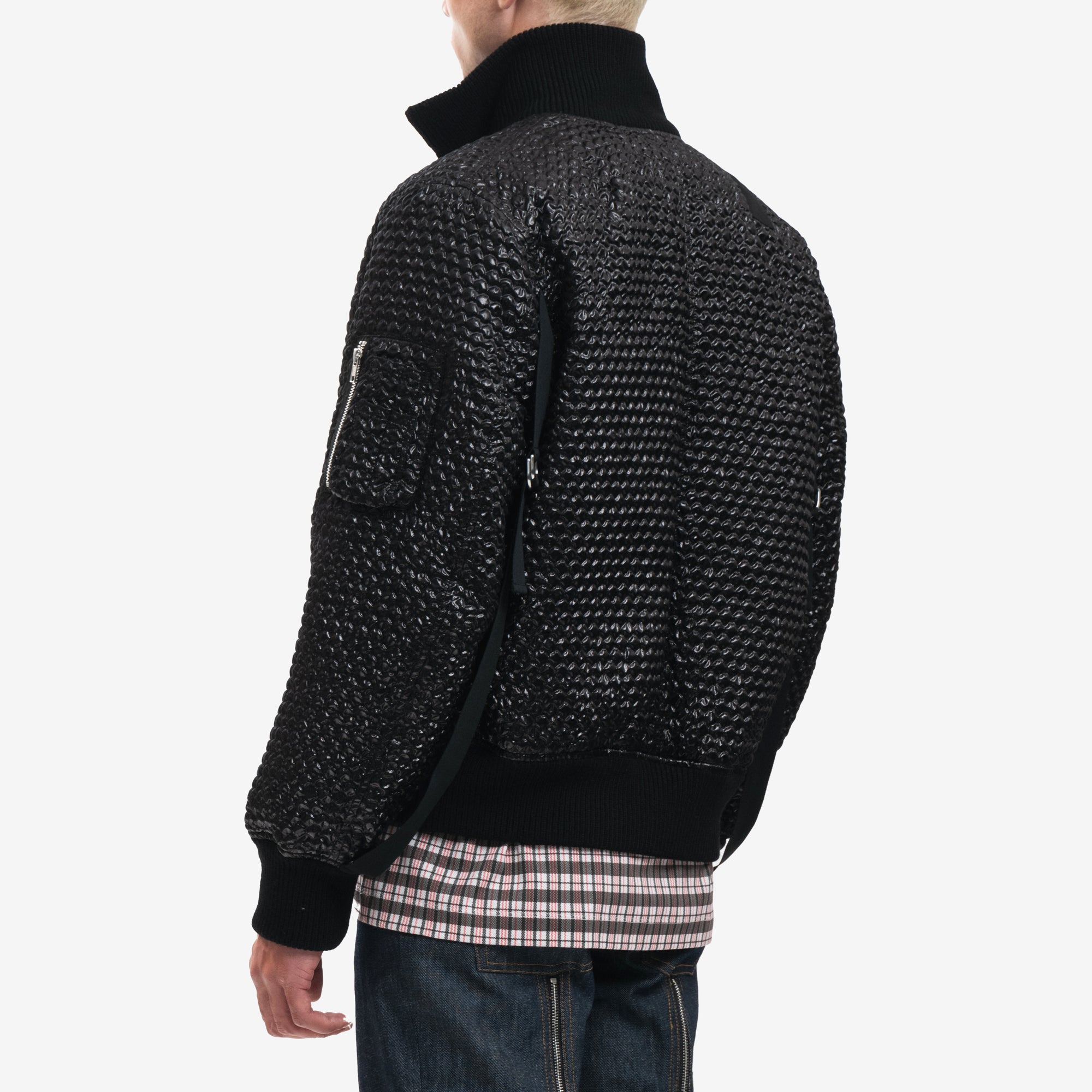 Helmut Lang Bubble Wrap Seatbelt Bomber Black - 4