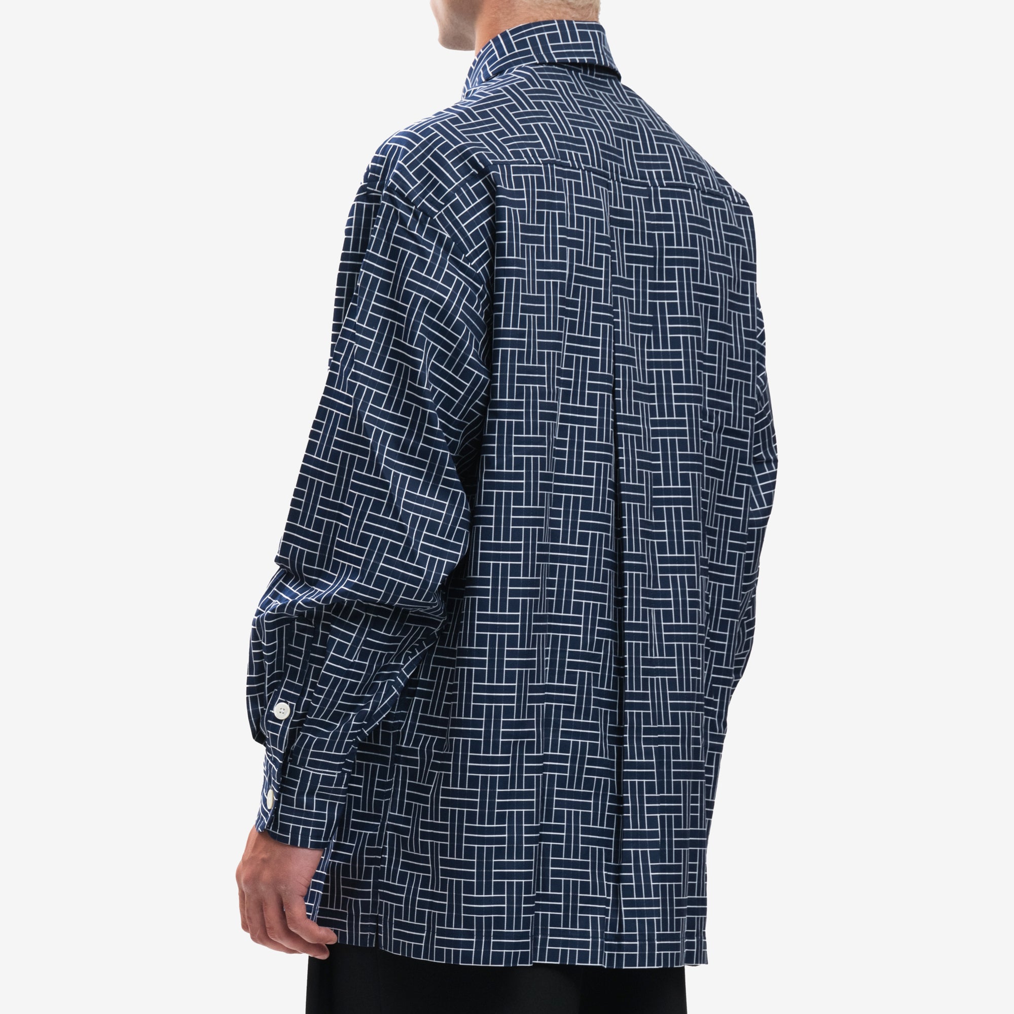 Kenzo Kenzo Weave Oversize Shirt Midnight Blue - 4