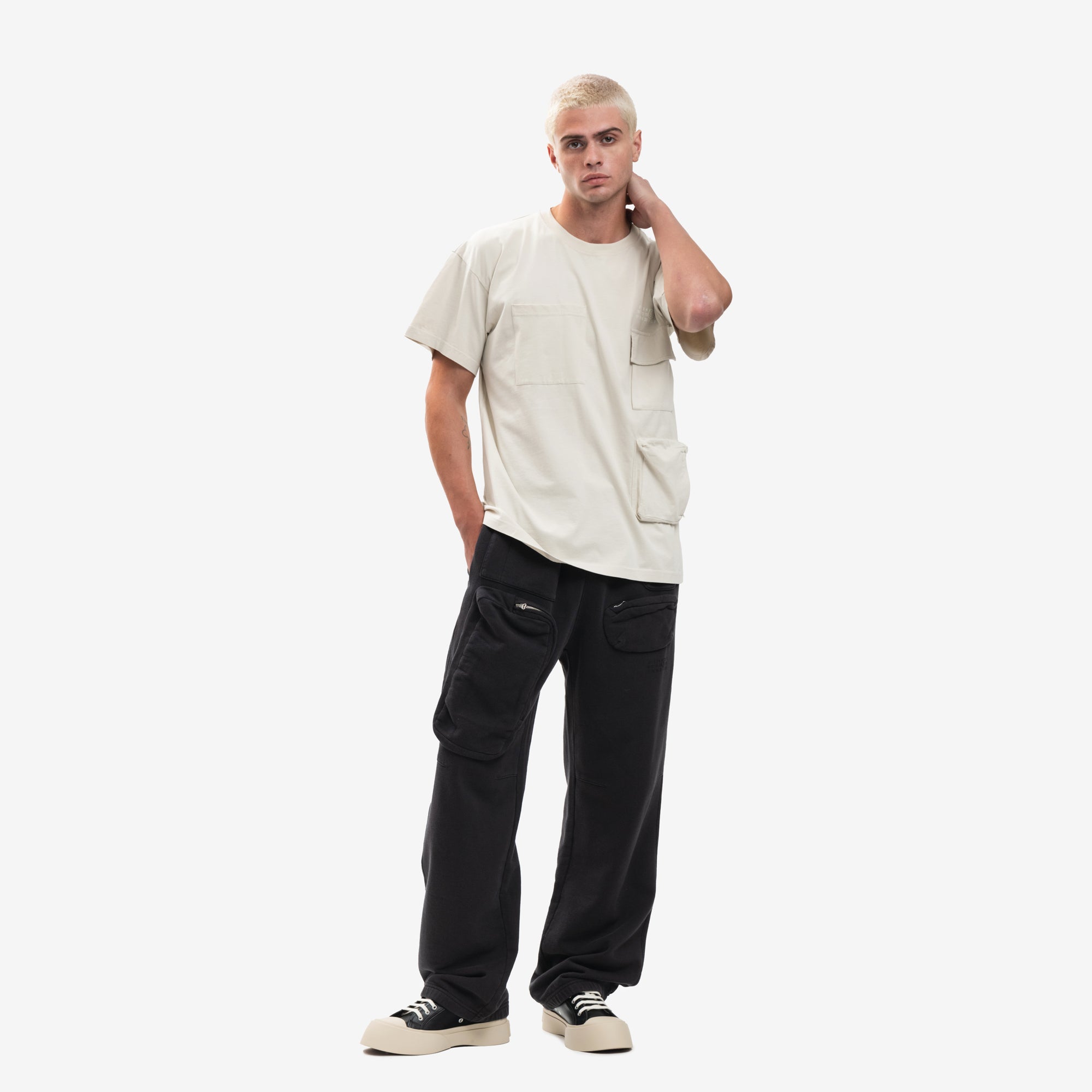 MM6 Cargo Pocket T-Shirt Chalk - 2