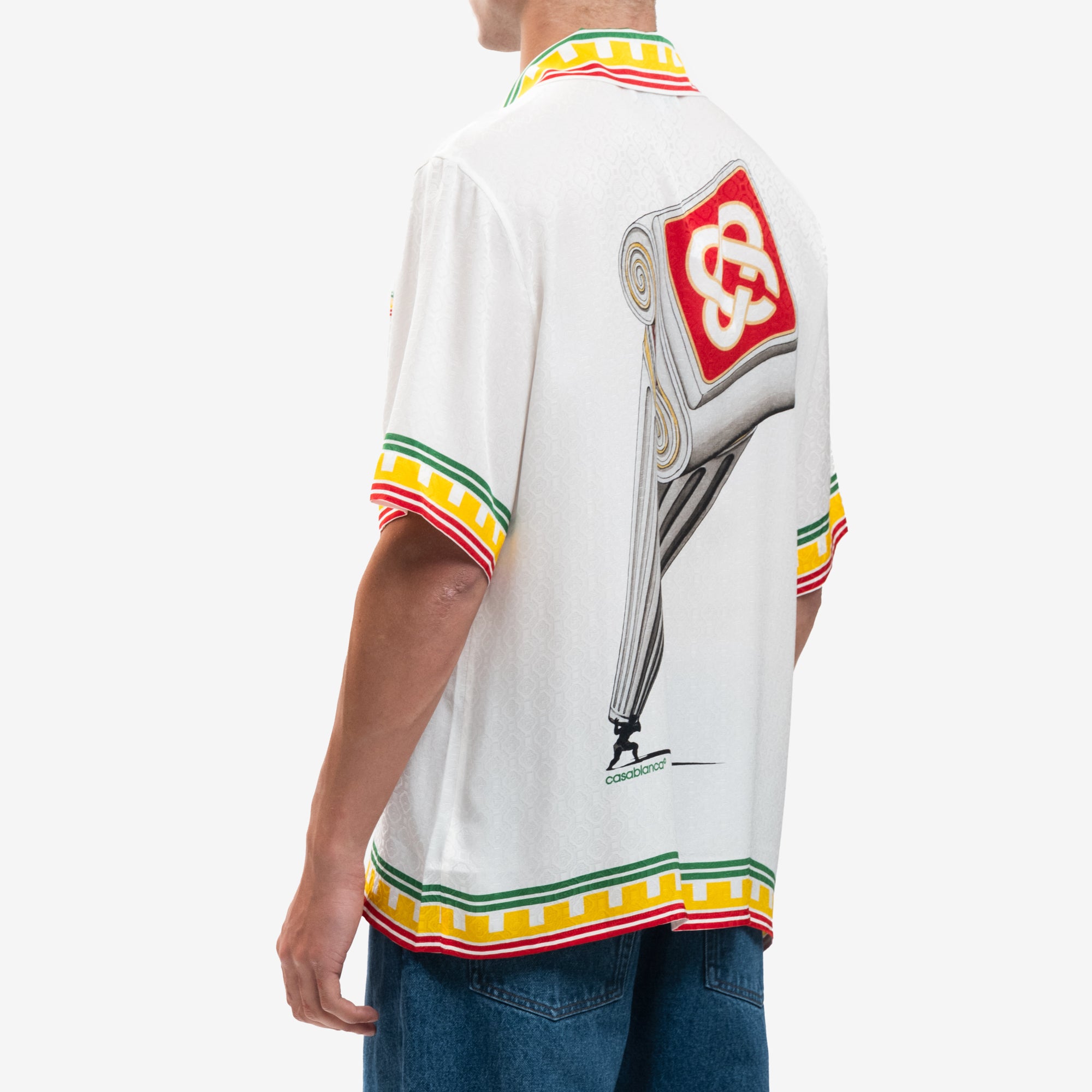 Casablanca Leaning Column Silk Shirt White - 4