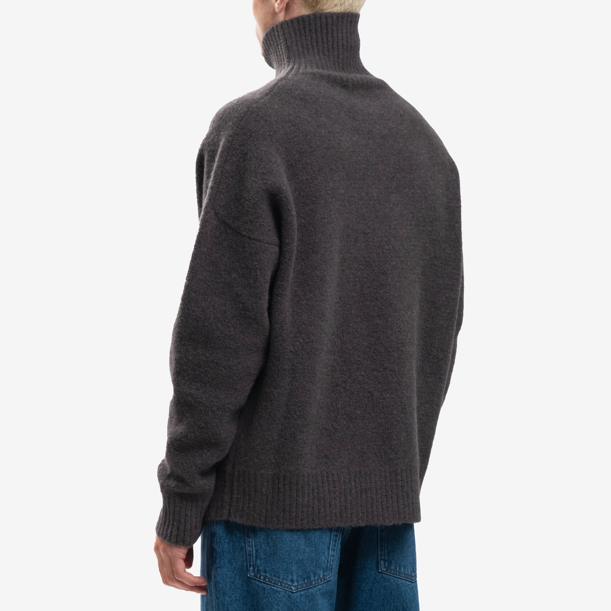 AMI Off White ADC Turtleneck Sweater Dark Grey - 4