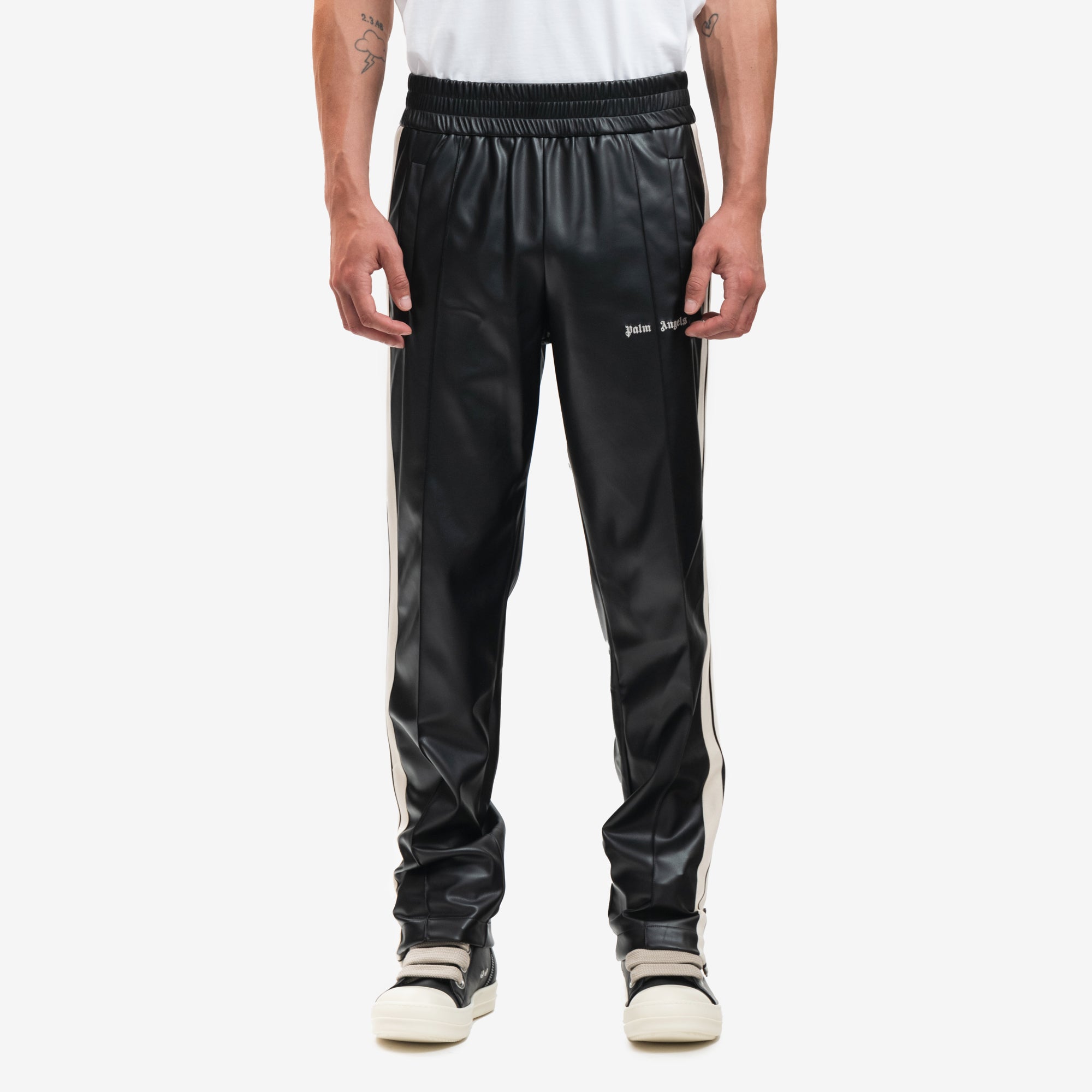 Photo of Palm Angels Leather Effect Track Pants - 1