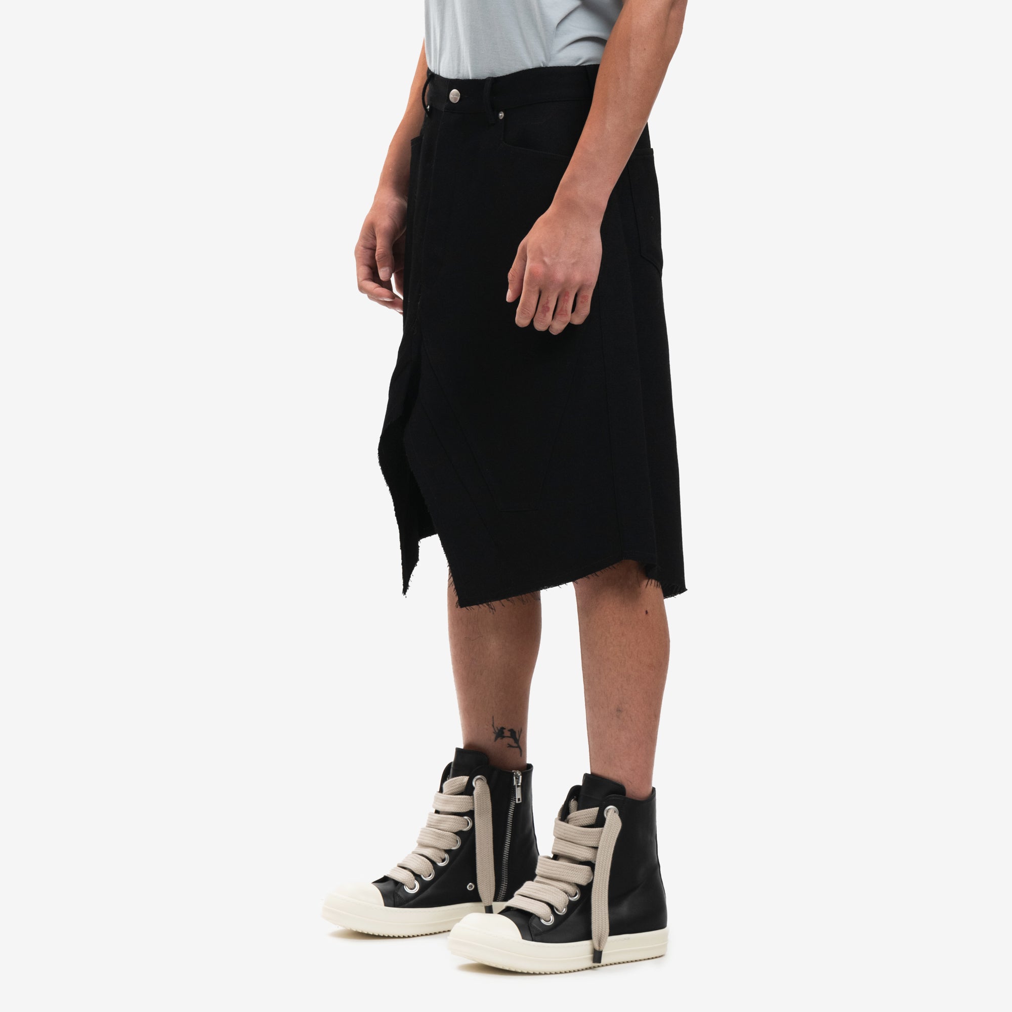 Rick Owens Unisex Slivered Skirt Black - 7