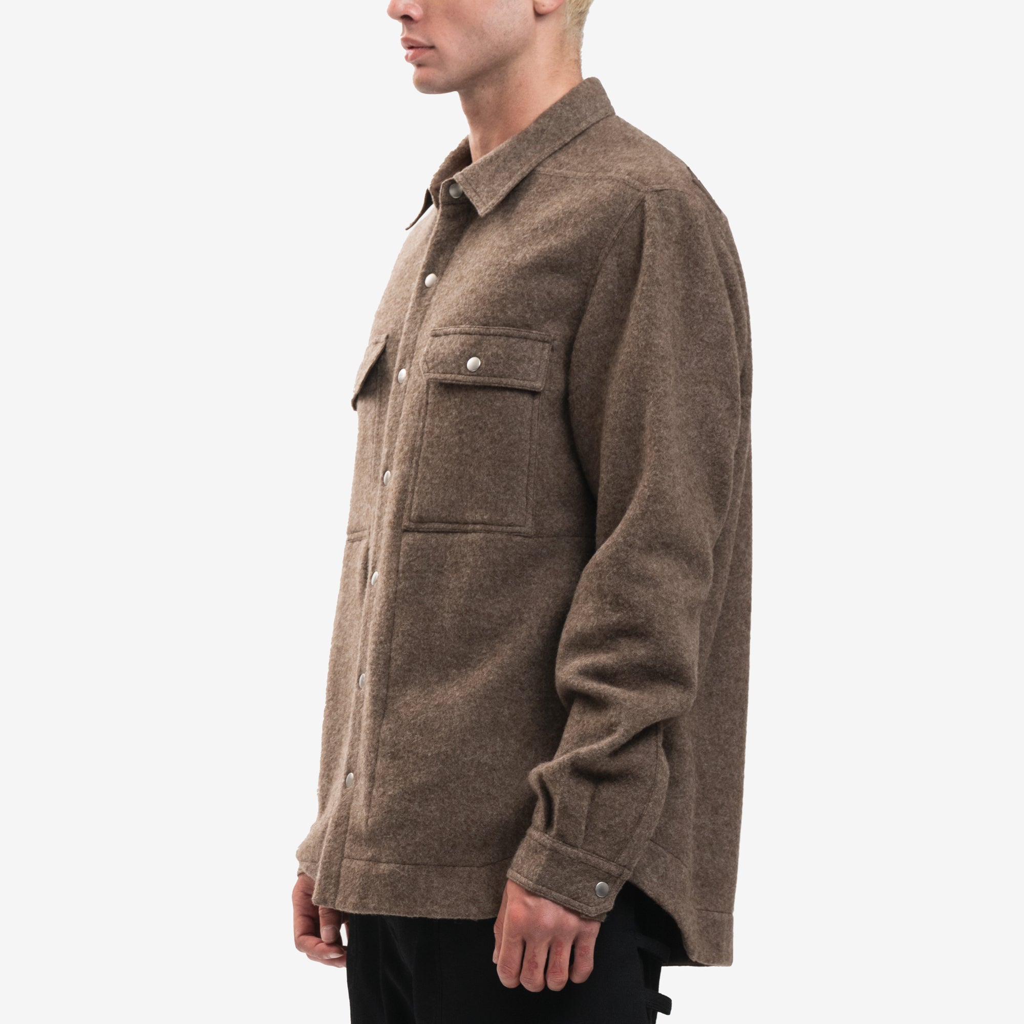 Rick Owens Wool Outershirt Fawn - 3