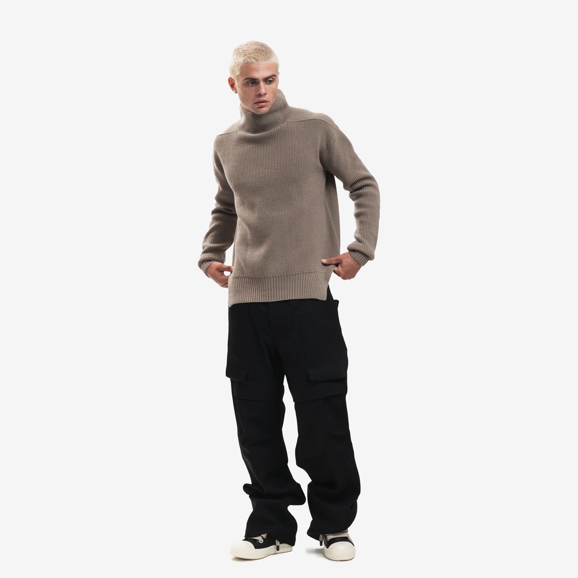 Rick Owens Unisex Fisherman Tabard Sweater Dust - 2