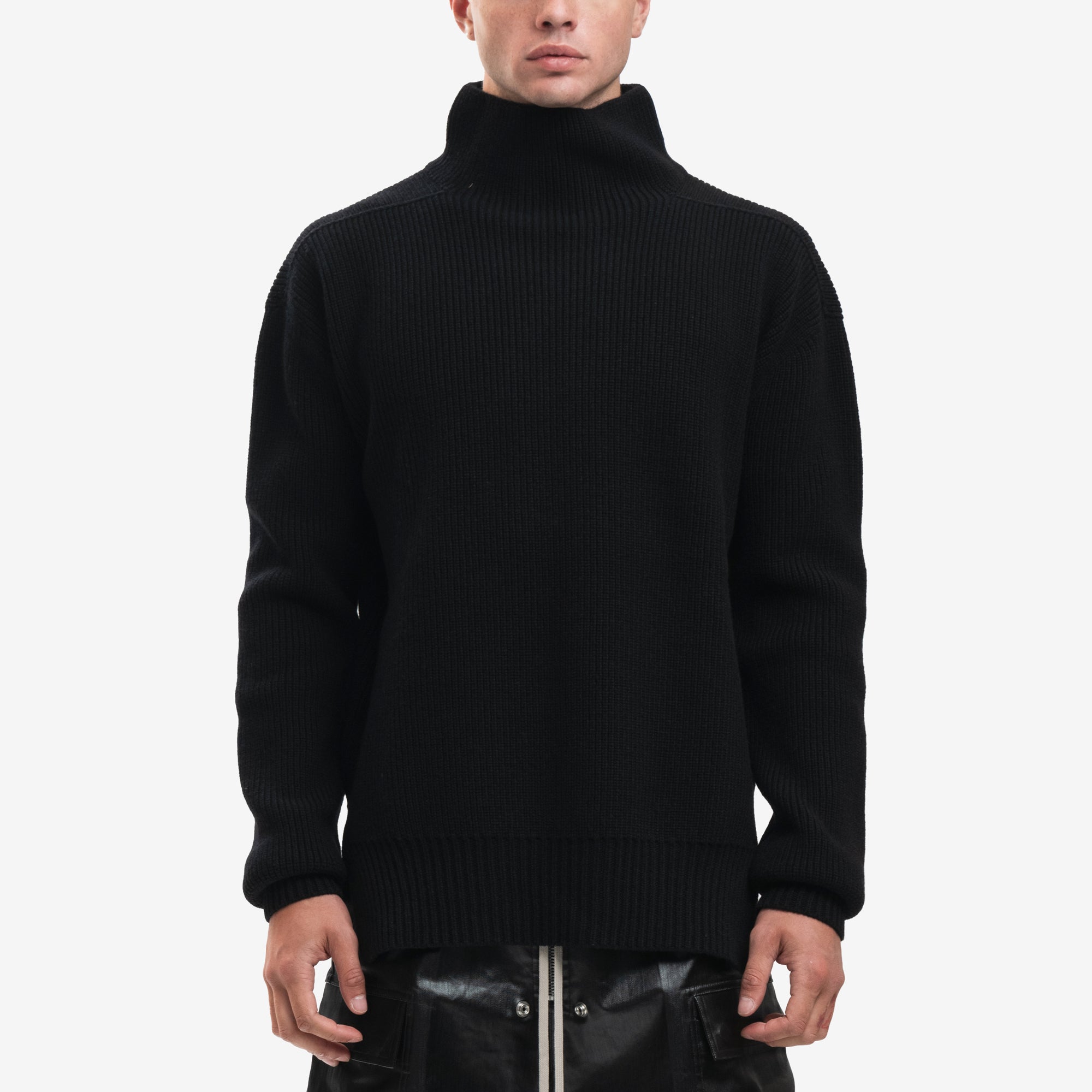 Rick Owens Fisherman Tabard Sweater Black - 1