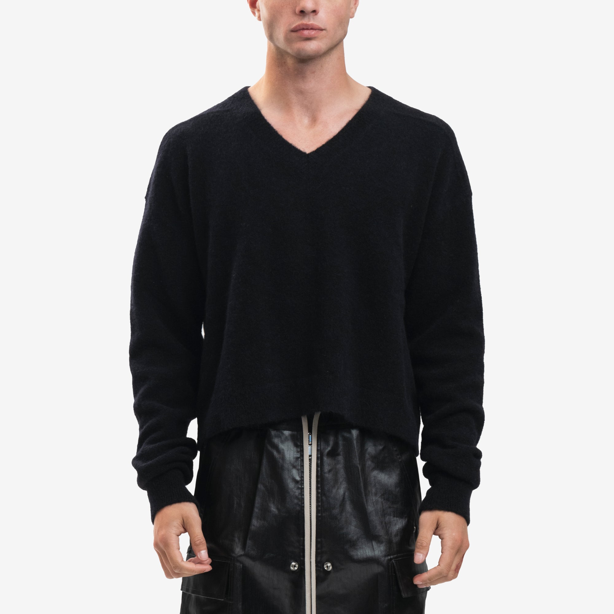 Rick Owens Tommy V - Neck Sweater Black - 1