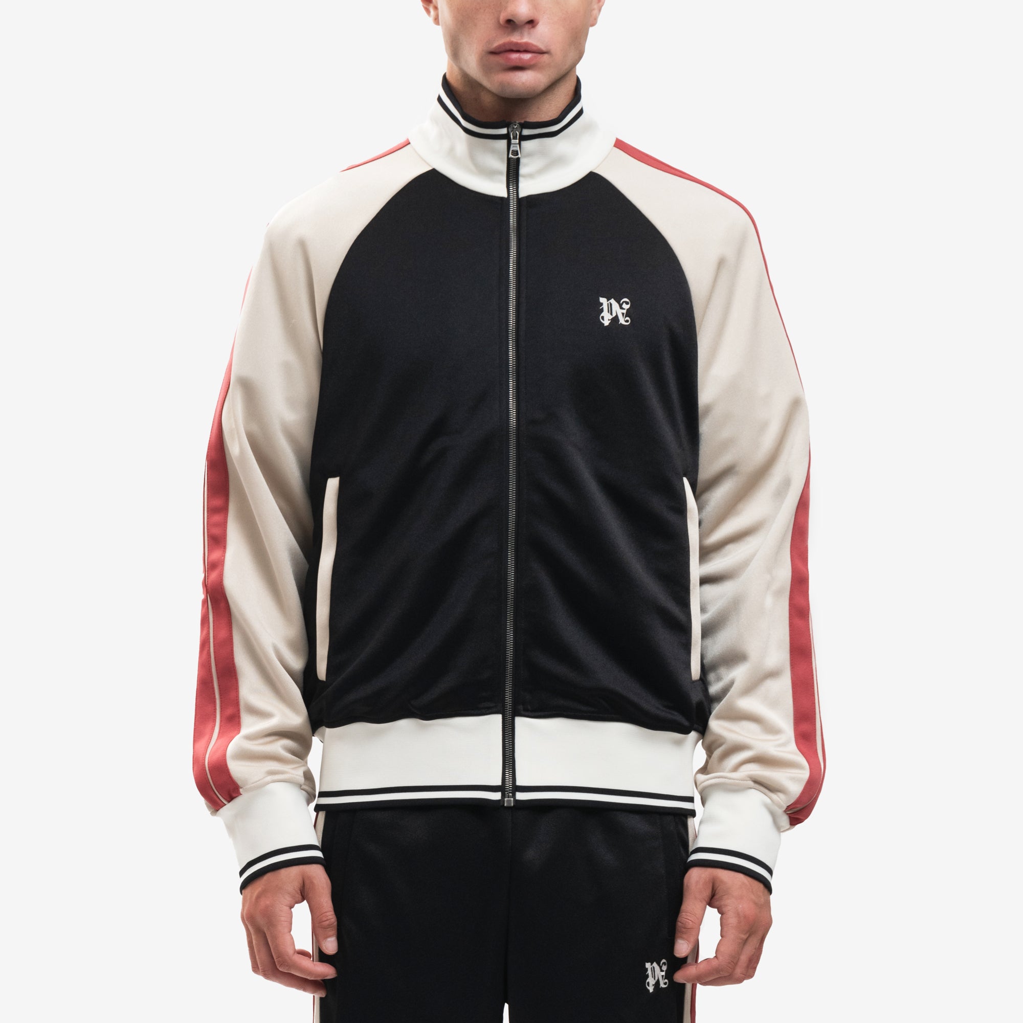 Palm Angels Monogram Colorblock Track Jacket Black - 1