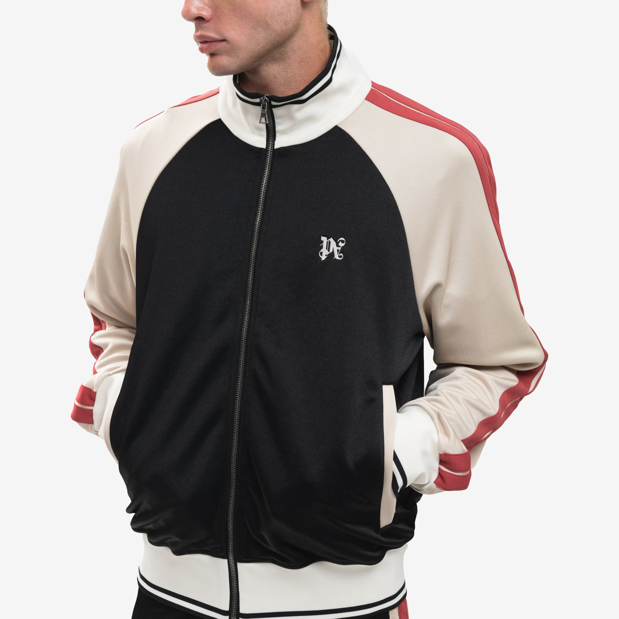 Palm Angels Monogram Colorblock Track Jacket Black - 4