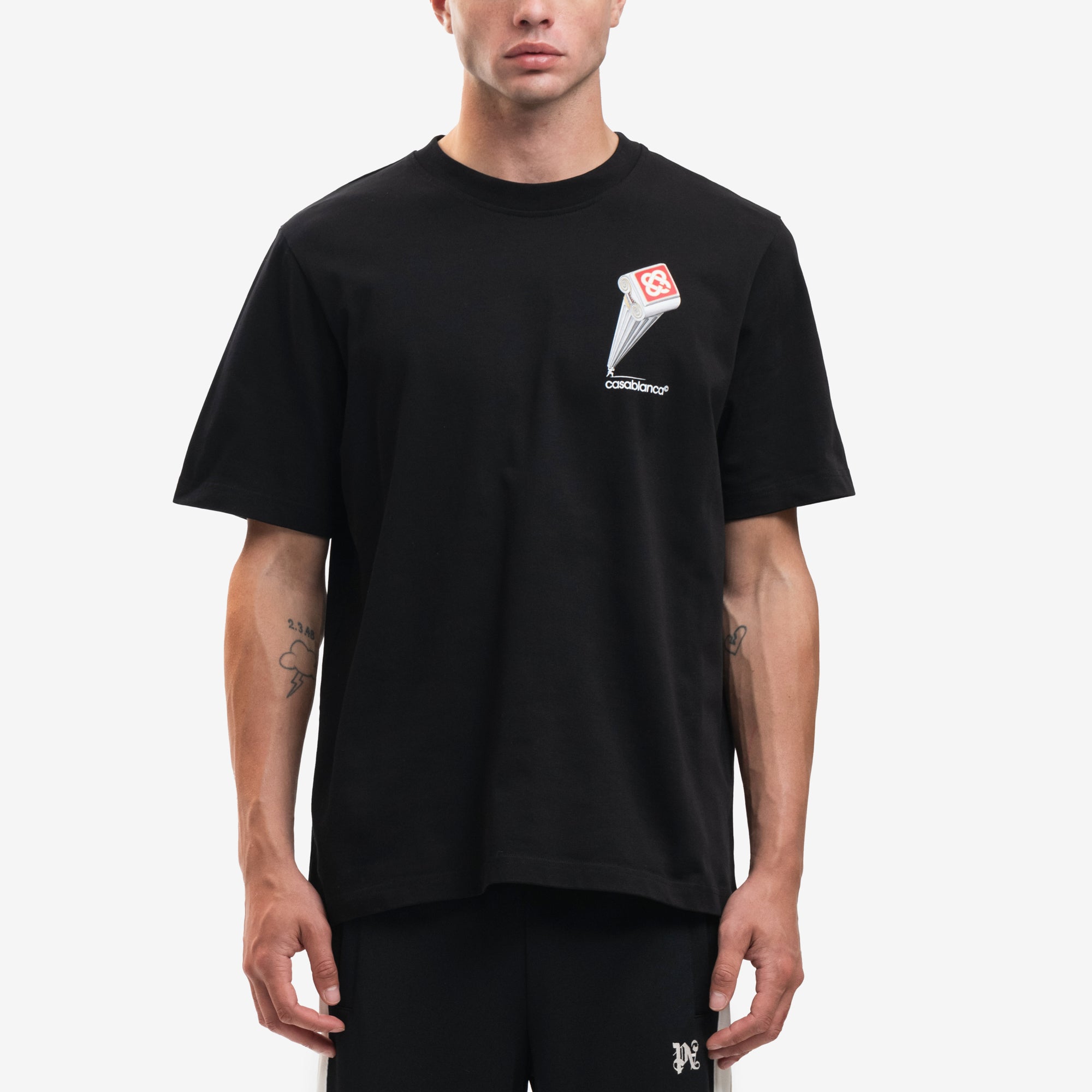 Casablanca Leaning Column T-Shirt Black - 1