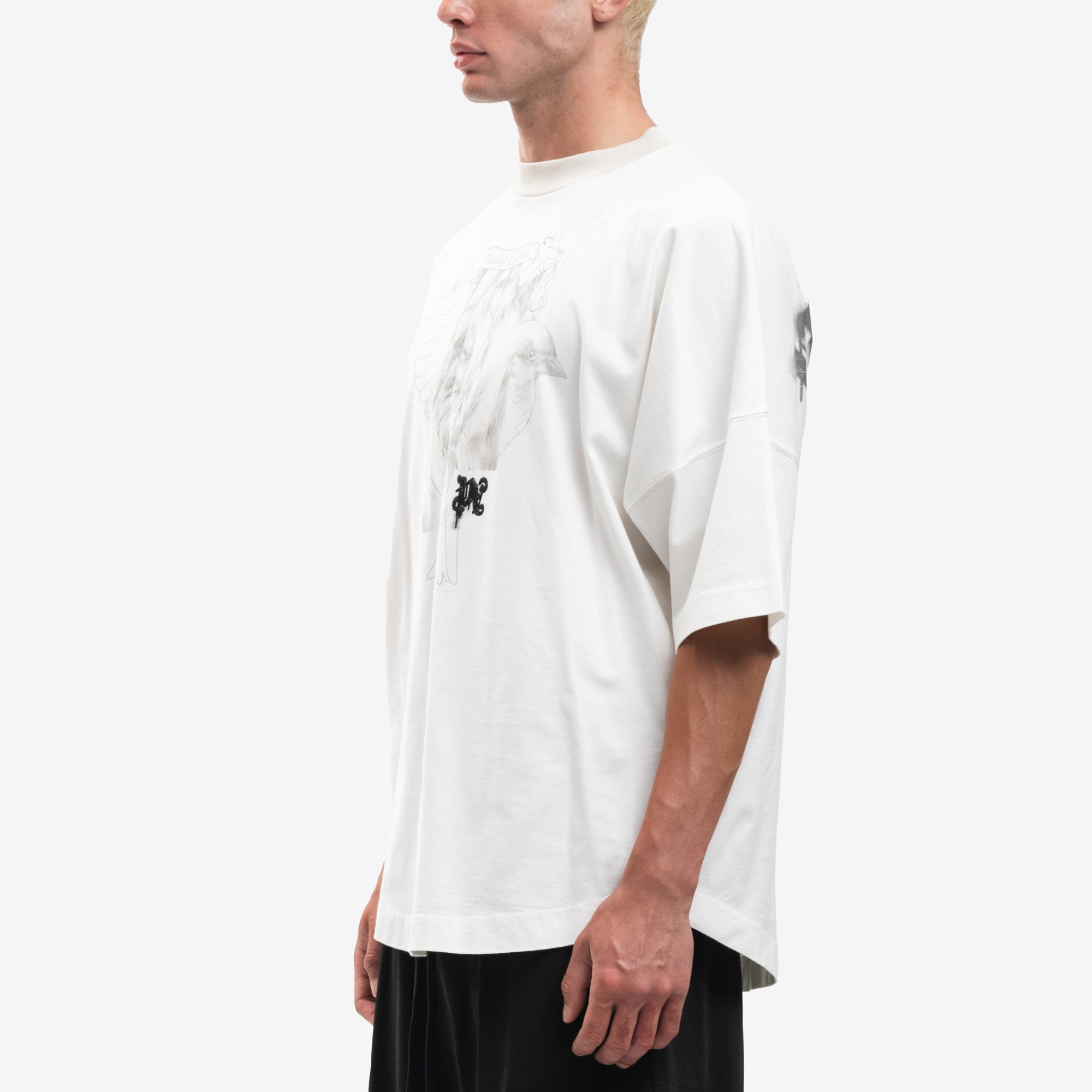 Palm Angels Portrait Pencil Over T-Shirt Off White - 3