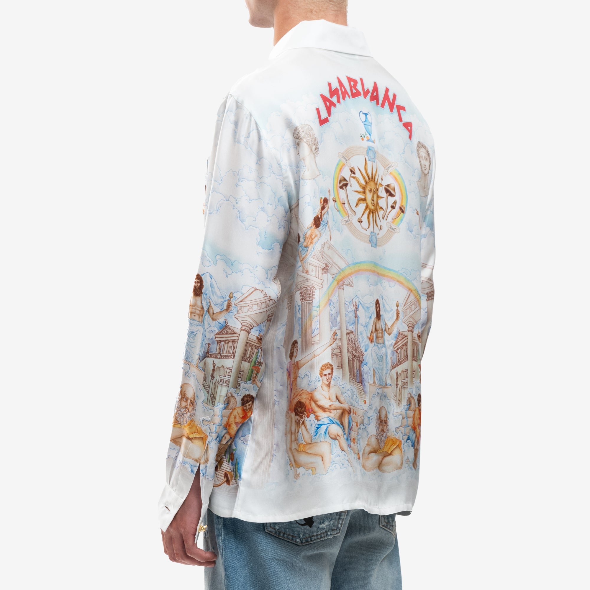 Casablanca Le Temple du Savoir Silk Shirt White - 4