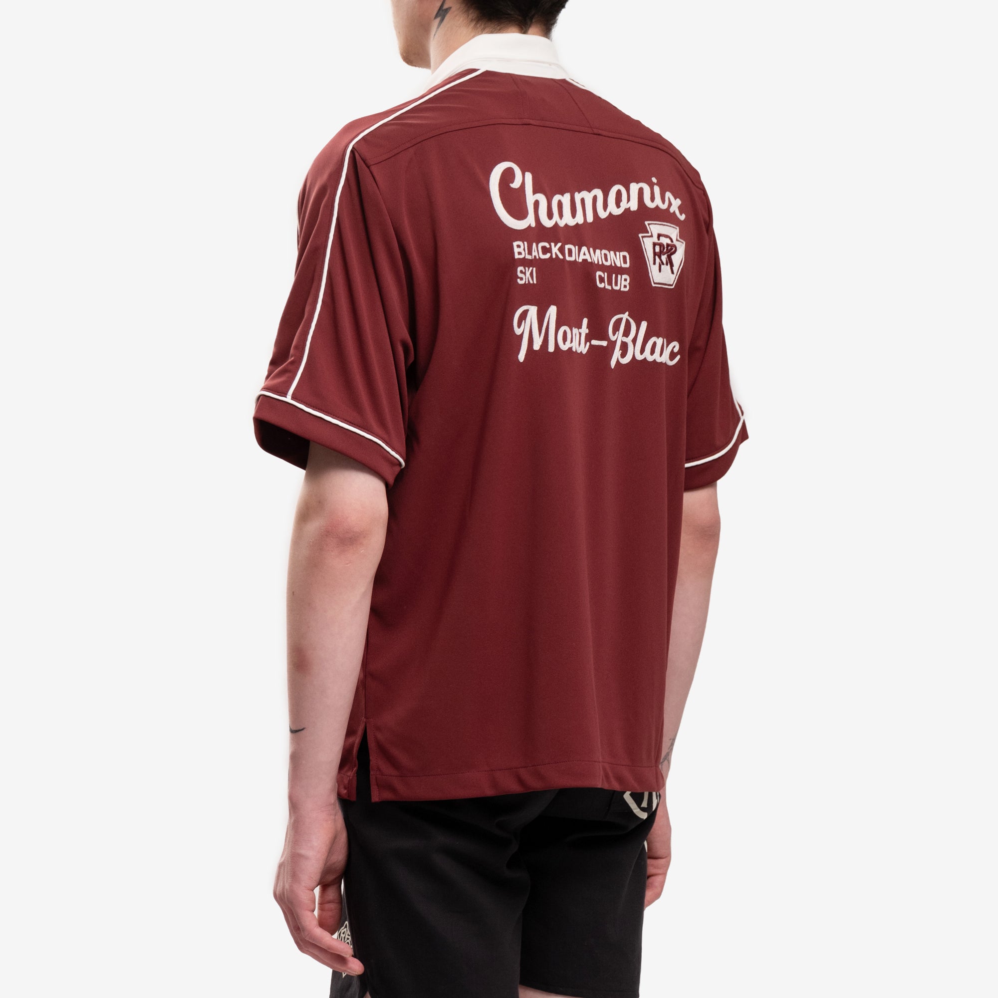 Rhude Mont Blanc Bowling Shirt Maroon - 4