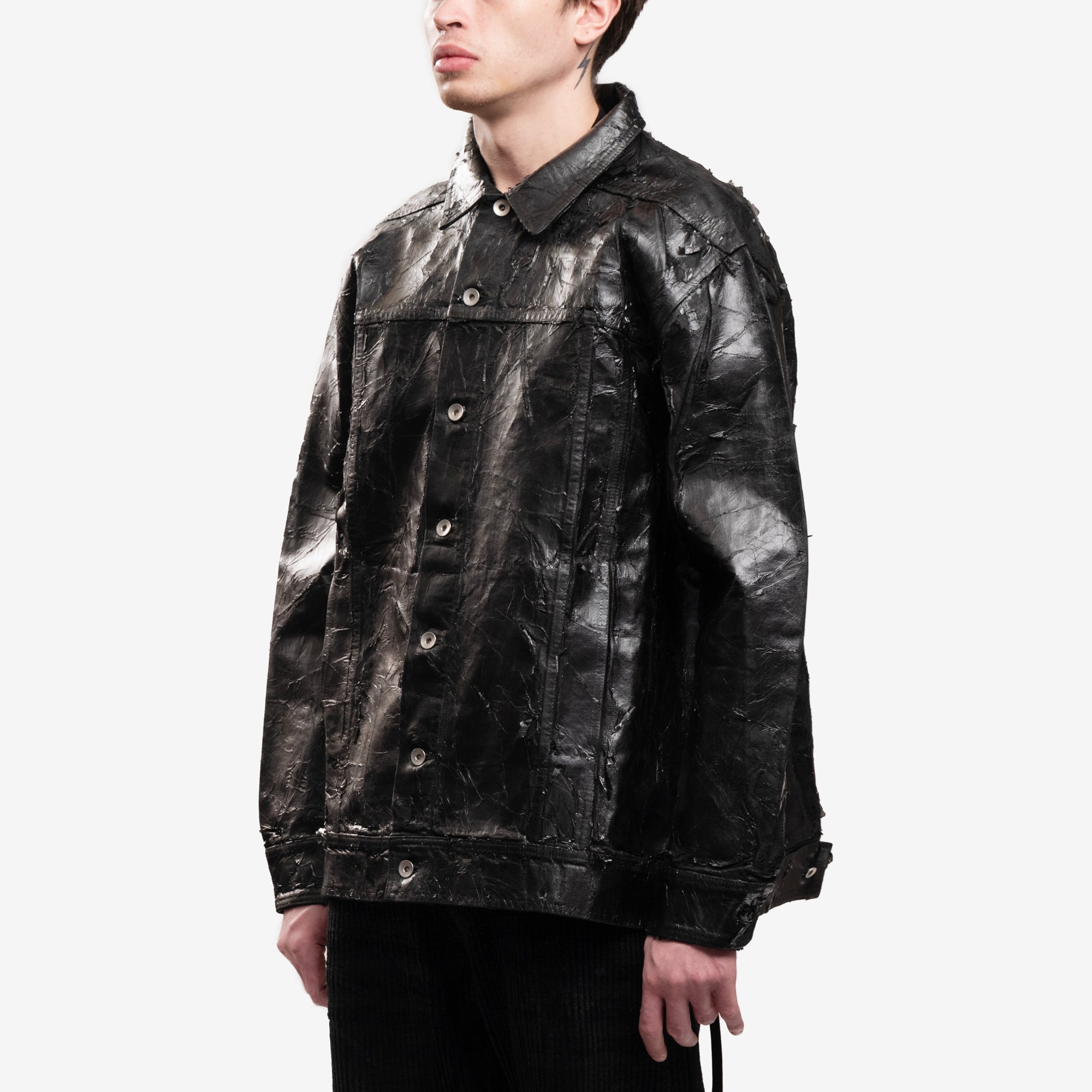 Rick Owens DRKSHDW Mens Jumbo Worker Jacket in Black