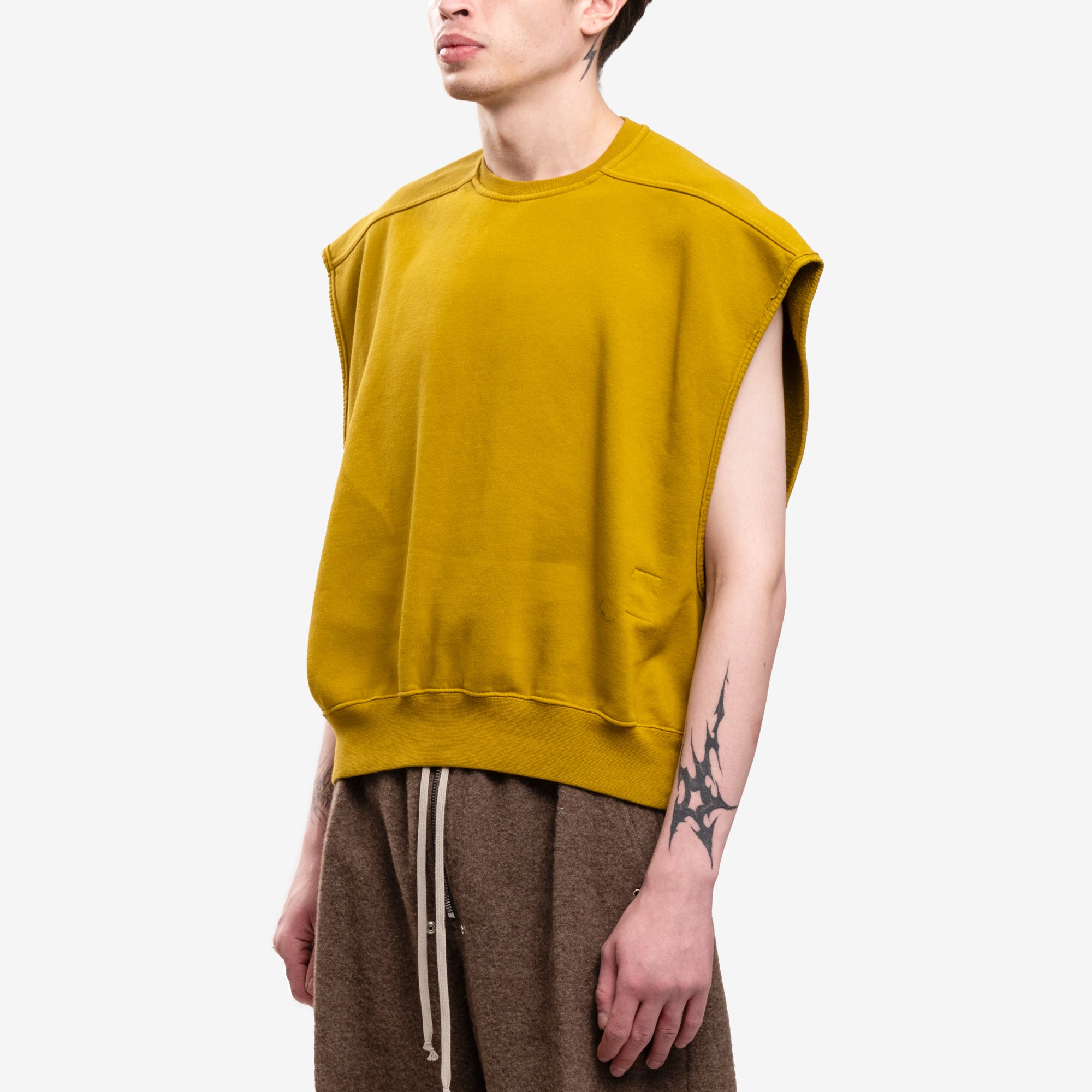 Rick Owens DRKSHDW Sleeveless Jumbo Tatlin Sweatshirt Ochre - 3