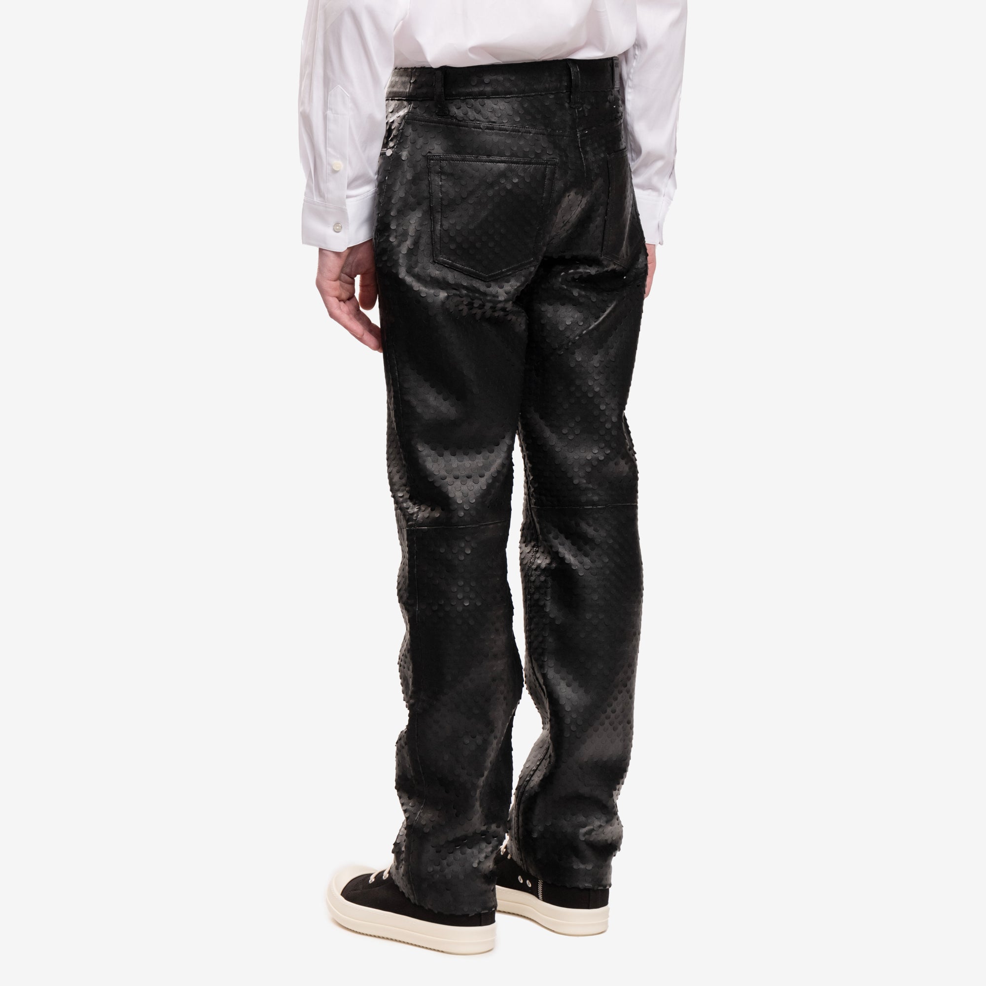 Helmut Lang Hole Punch Leather Worker Pants Black - 4