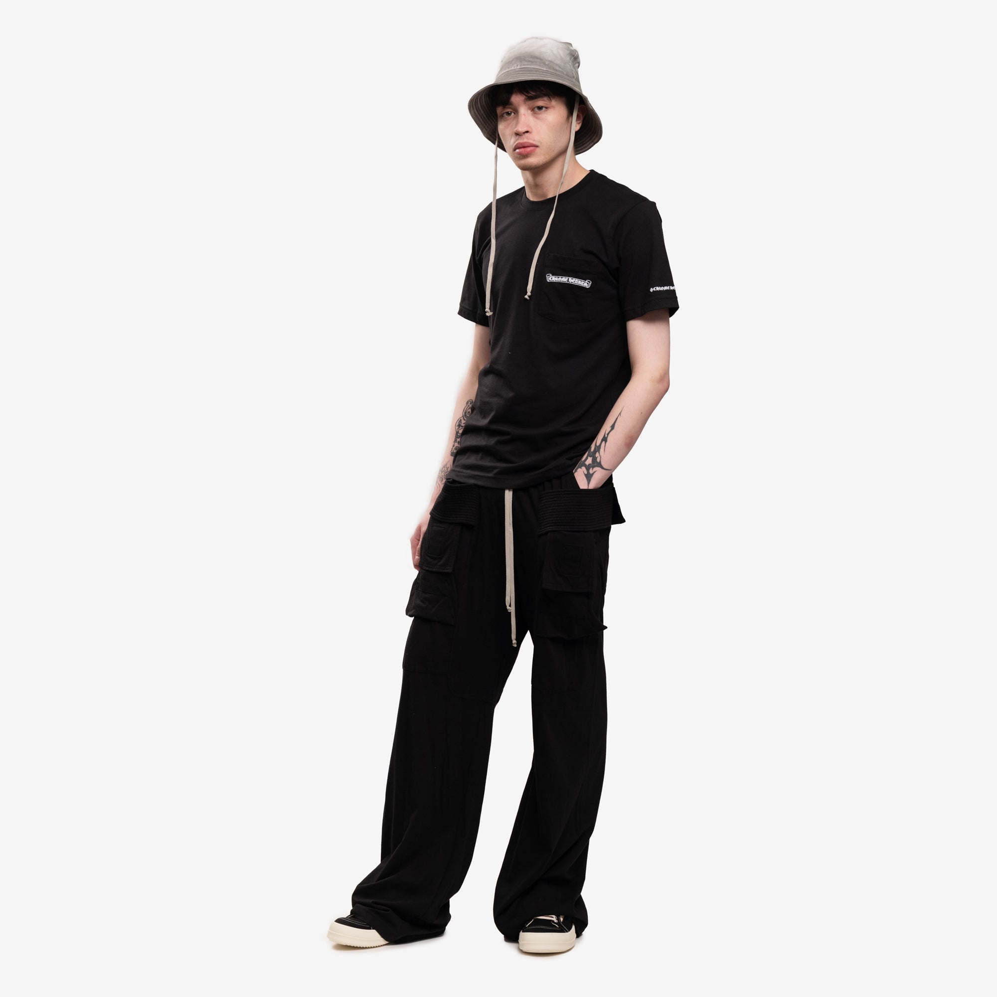 Rick Owens DRKSHDW Creatch Wide Cargo Pants Black - 2