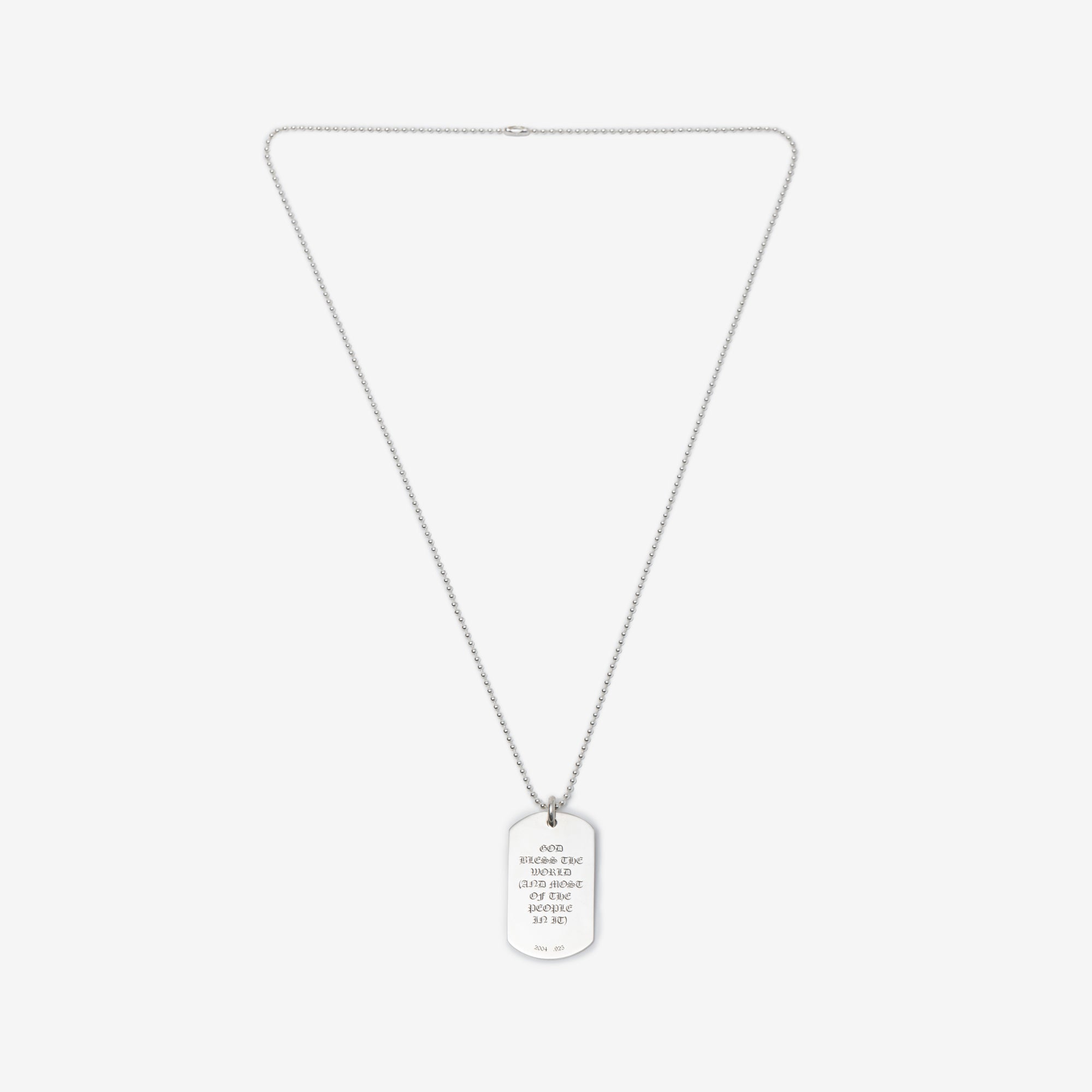 Chrome Hearts CH Cemetery Crosses Dog Tag Necklace Silver - 4