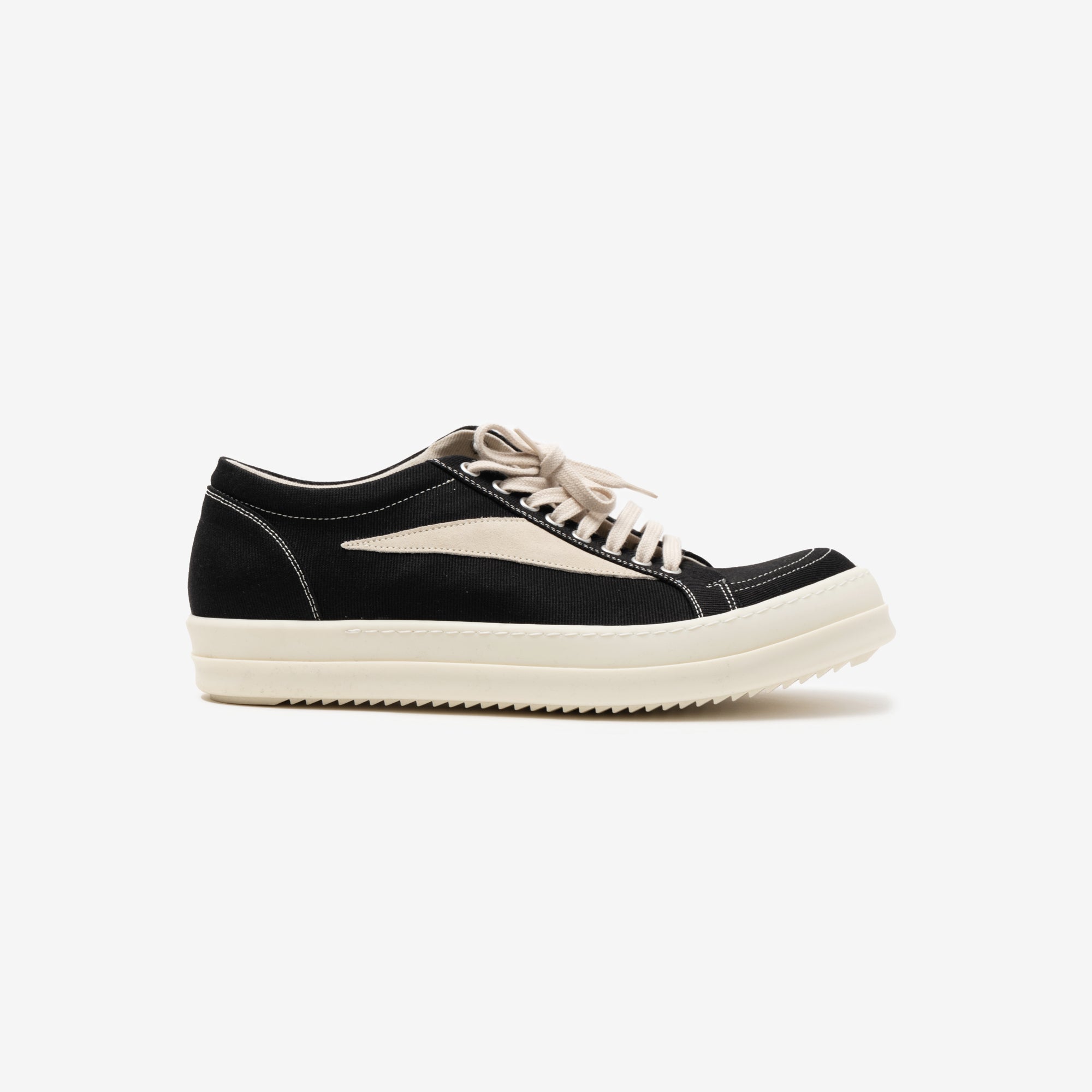 Rick Owens DRKSHDW Mens Vintage Sneaks in Black/Milk/Milk