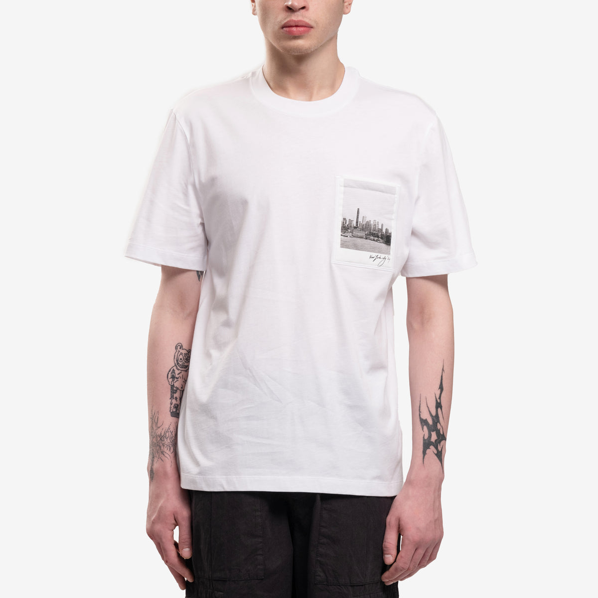 メンズ ヘルムート ラング Tシャツ - スカイライン ポストカード 