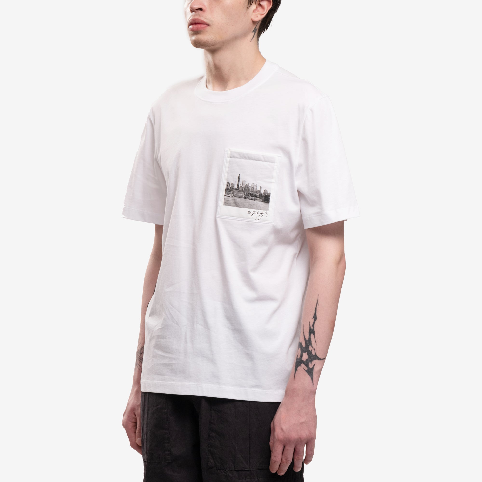 メンズ ヘルムート ラング Tシャツ - スカイライン ポストカード