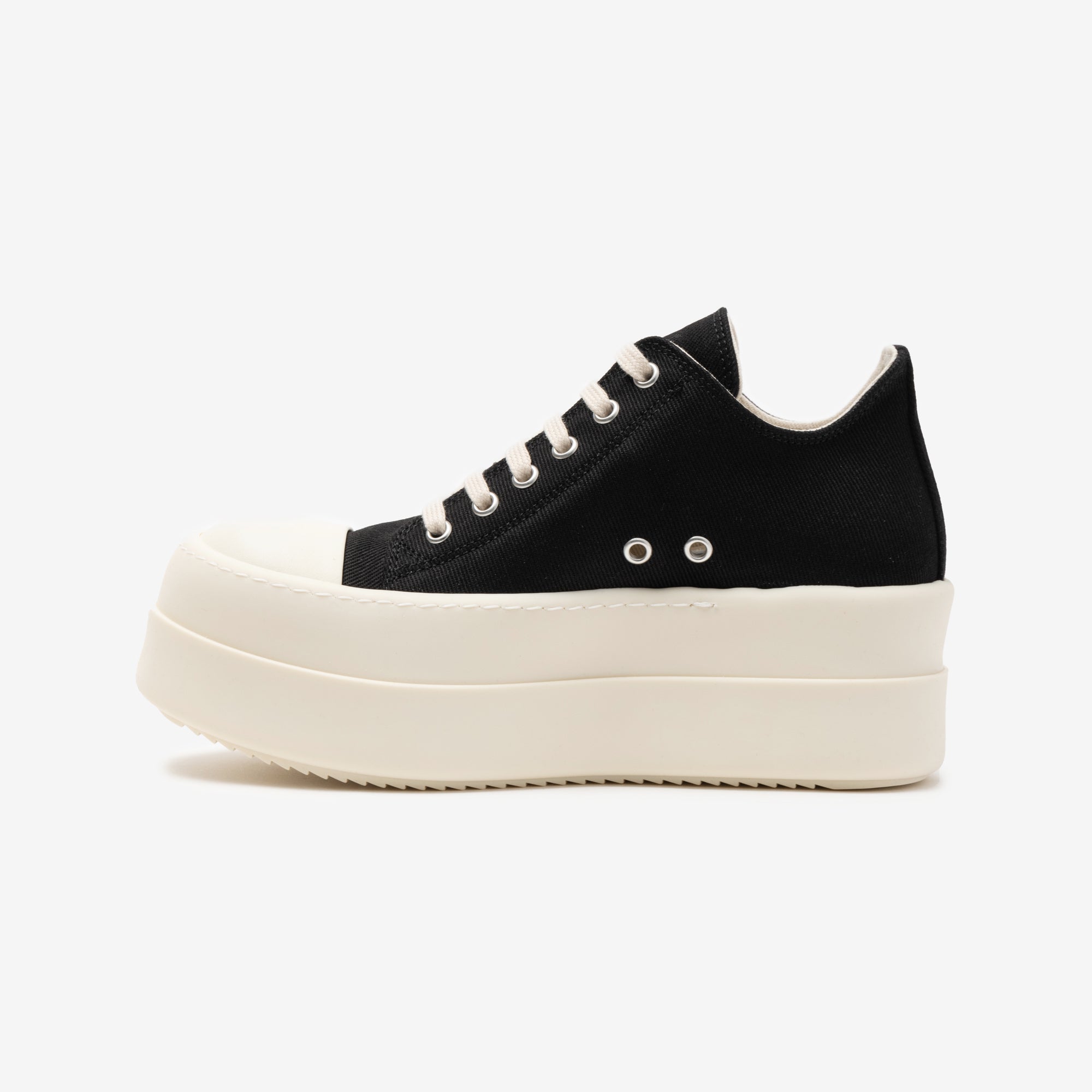 Rick Owens DRKSHDW Womens Double Bumper Low Sneaks Black/Milk/Milk - 4