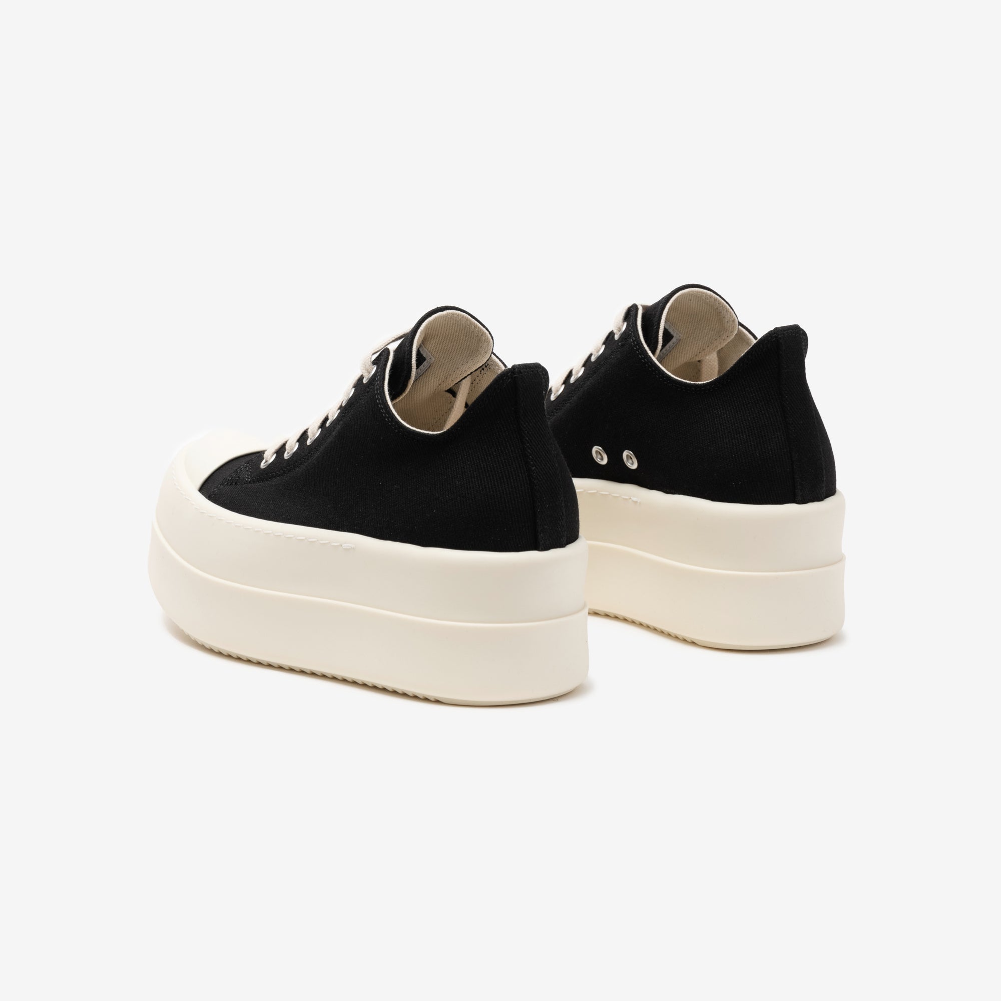 Rick Owens DRKSHDW Womens Double Bumper Low Sneaks Black/Milk/Milk - 5