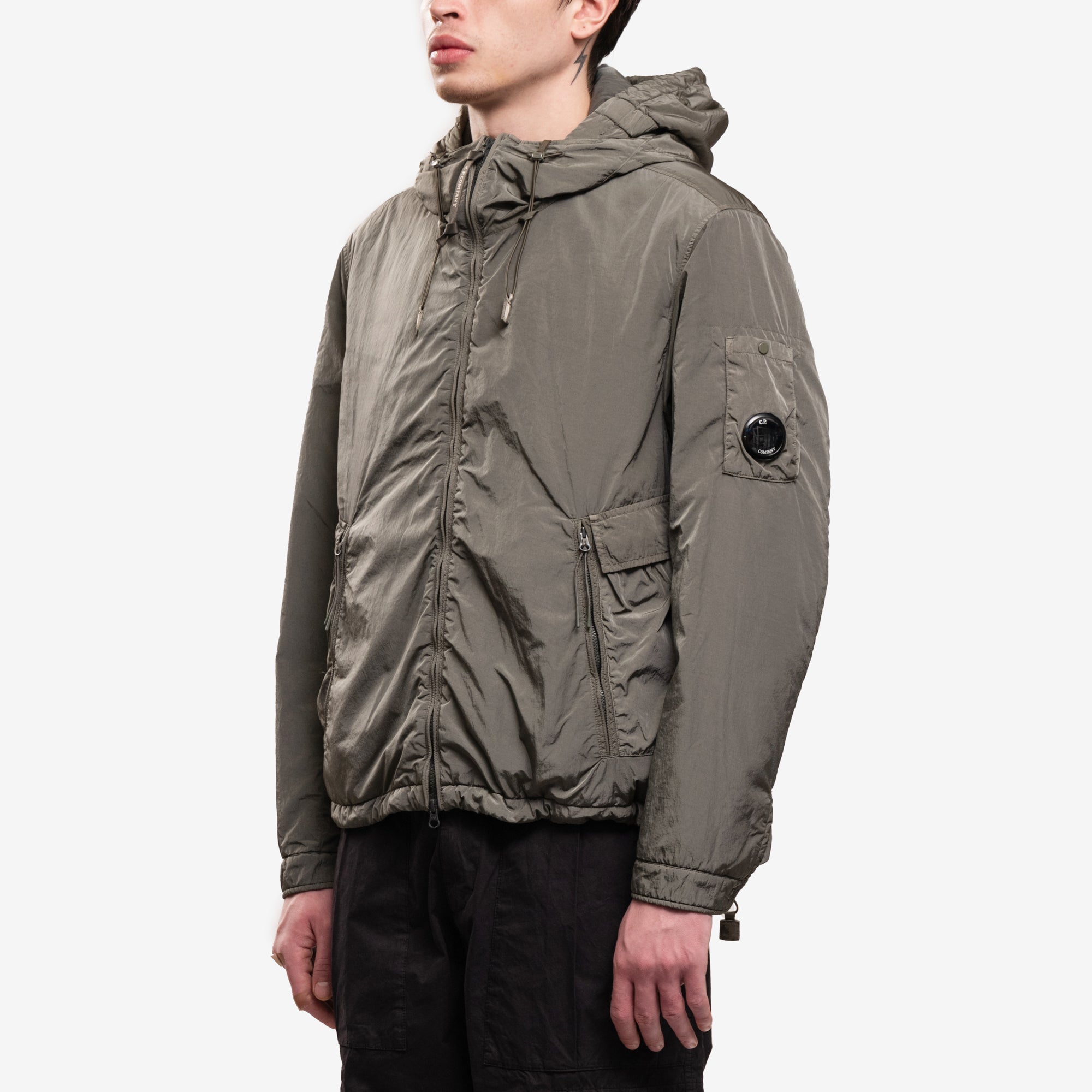 C.P. Company Mens Chrome-R Hooded Utility Jacket in Grape Leaf