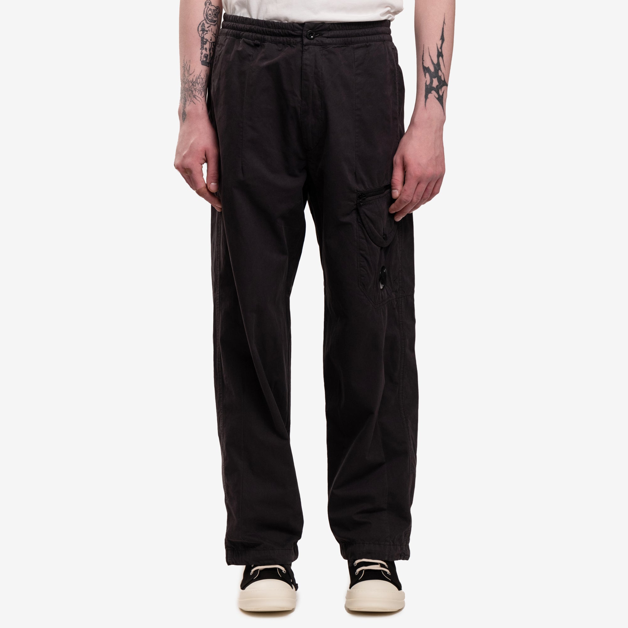 C.P. Company Microreps Boxy Lens Cargo Pants Black Sand - 1