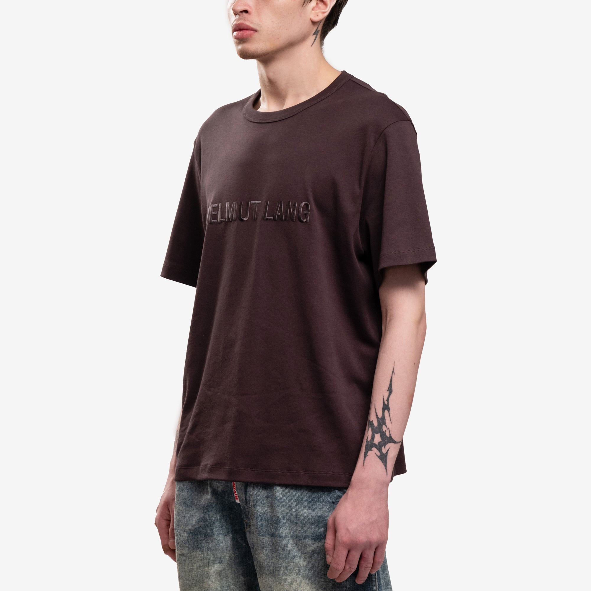 Helmut Lang Embroidered Logo Over T-Shirt Espresso - 3